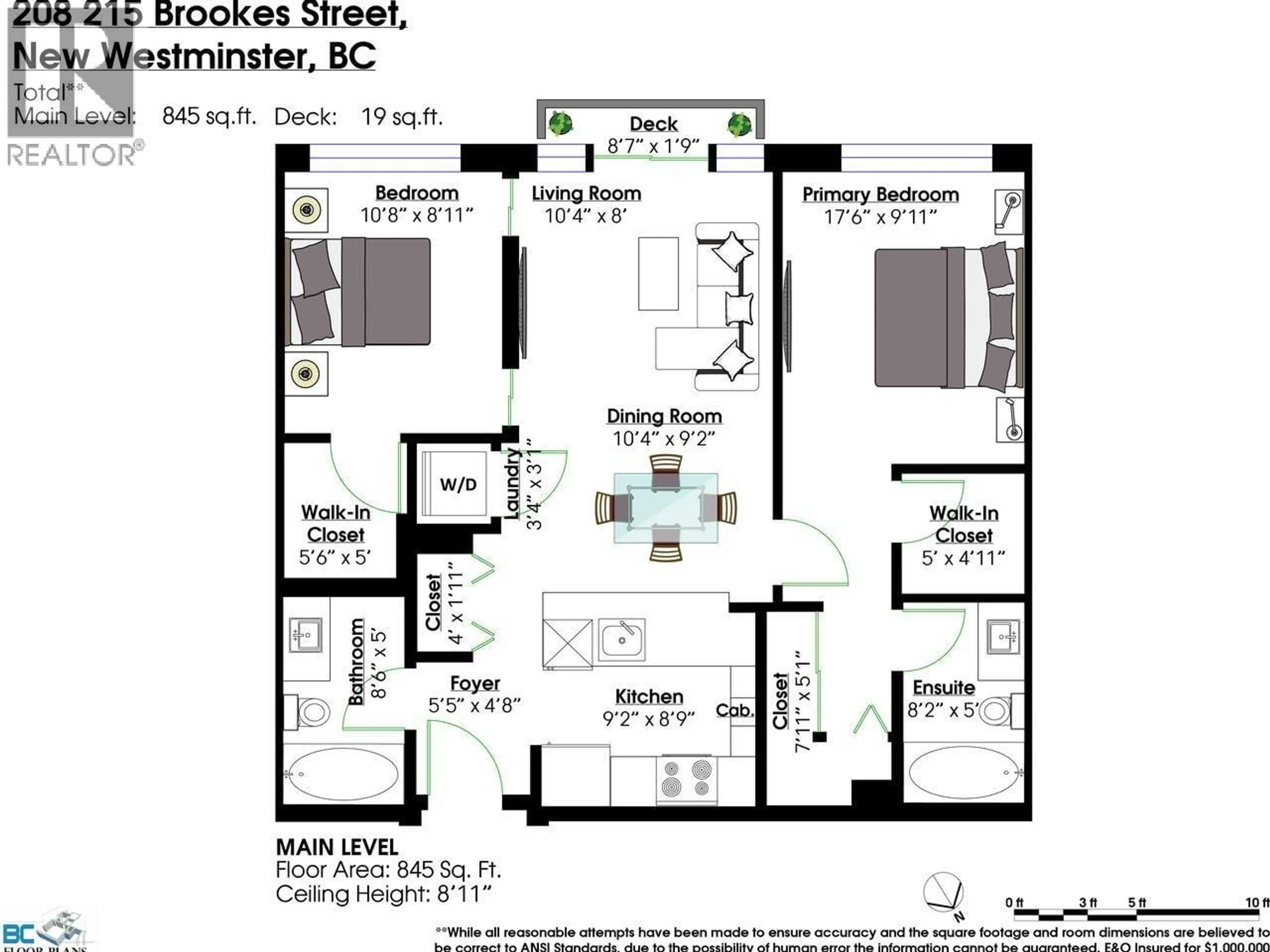 Floor plan for 208 - 215 BROOKES STREET, New Westminster British Columbia V3M0G5