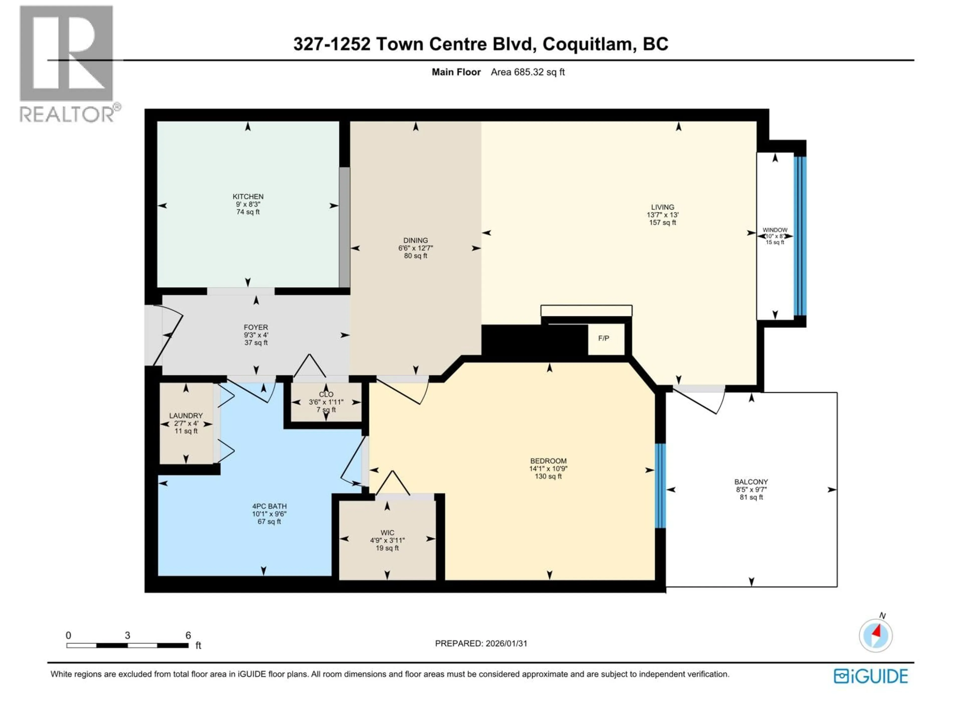 Floor plan for 327 - 1252 TOWN CENTRE BOULEVARD, Coquitlam British Columbia V3B7R7