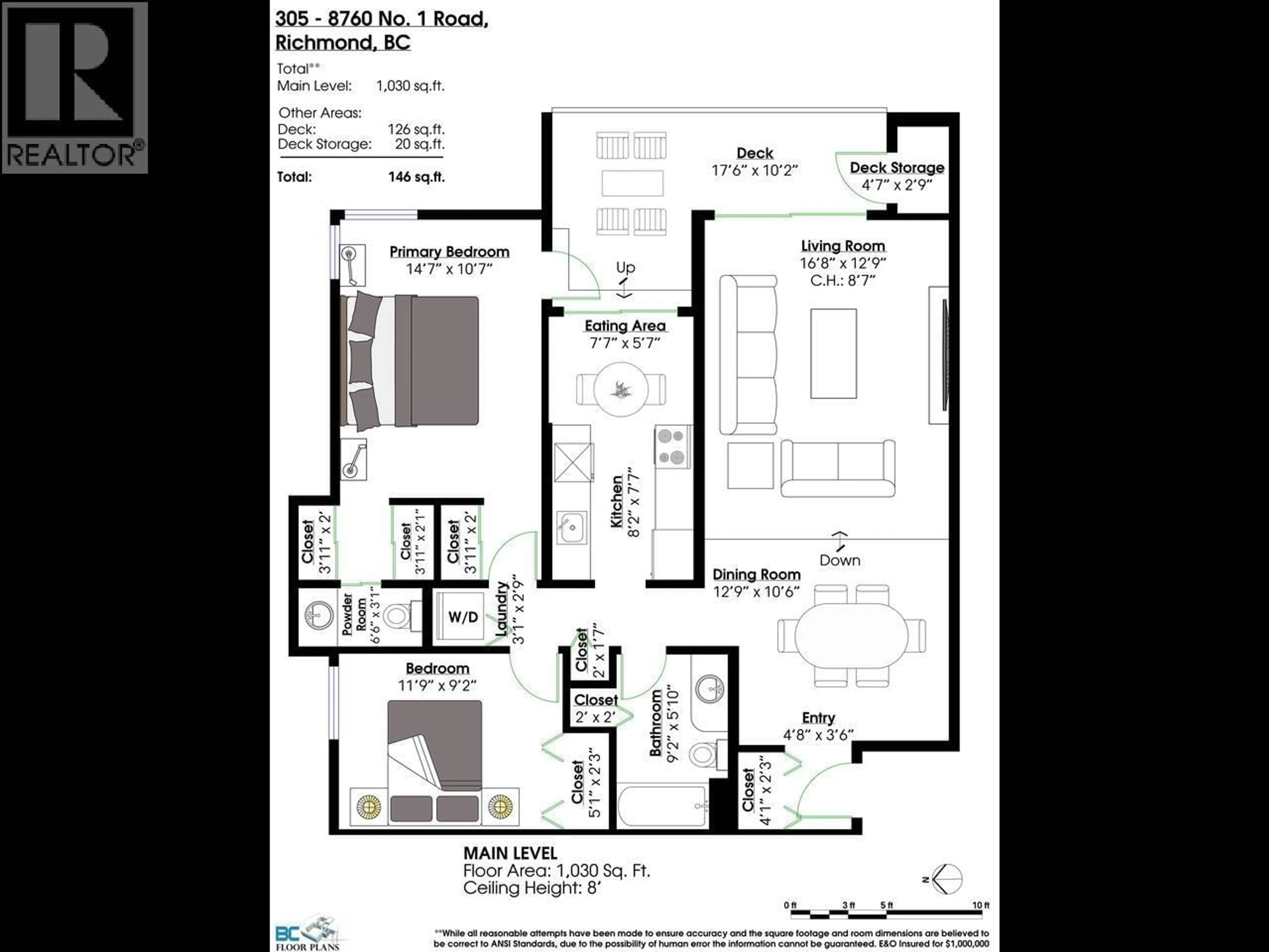 Floor plan for 305 - 8760 NO. 1 ROAD, Richmond British Columbia V7C4L5