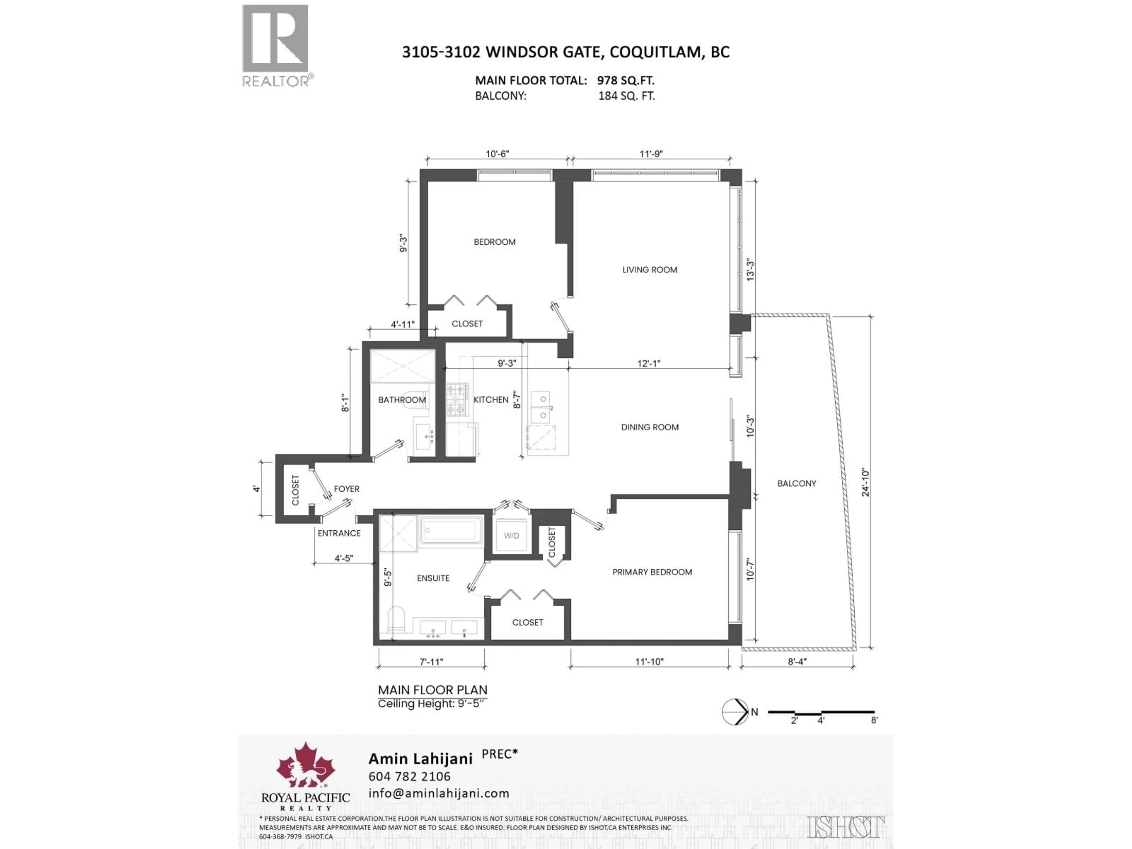 Floor plan for 3105 - 3102 WINDSOR GATE, Coquitlam British Columbia V3B0J3