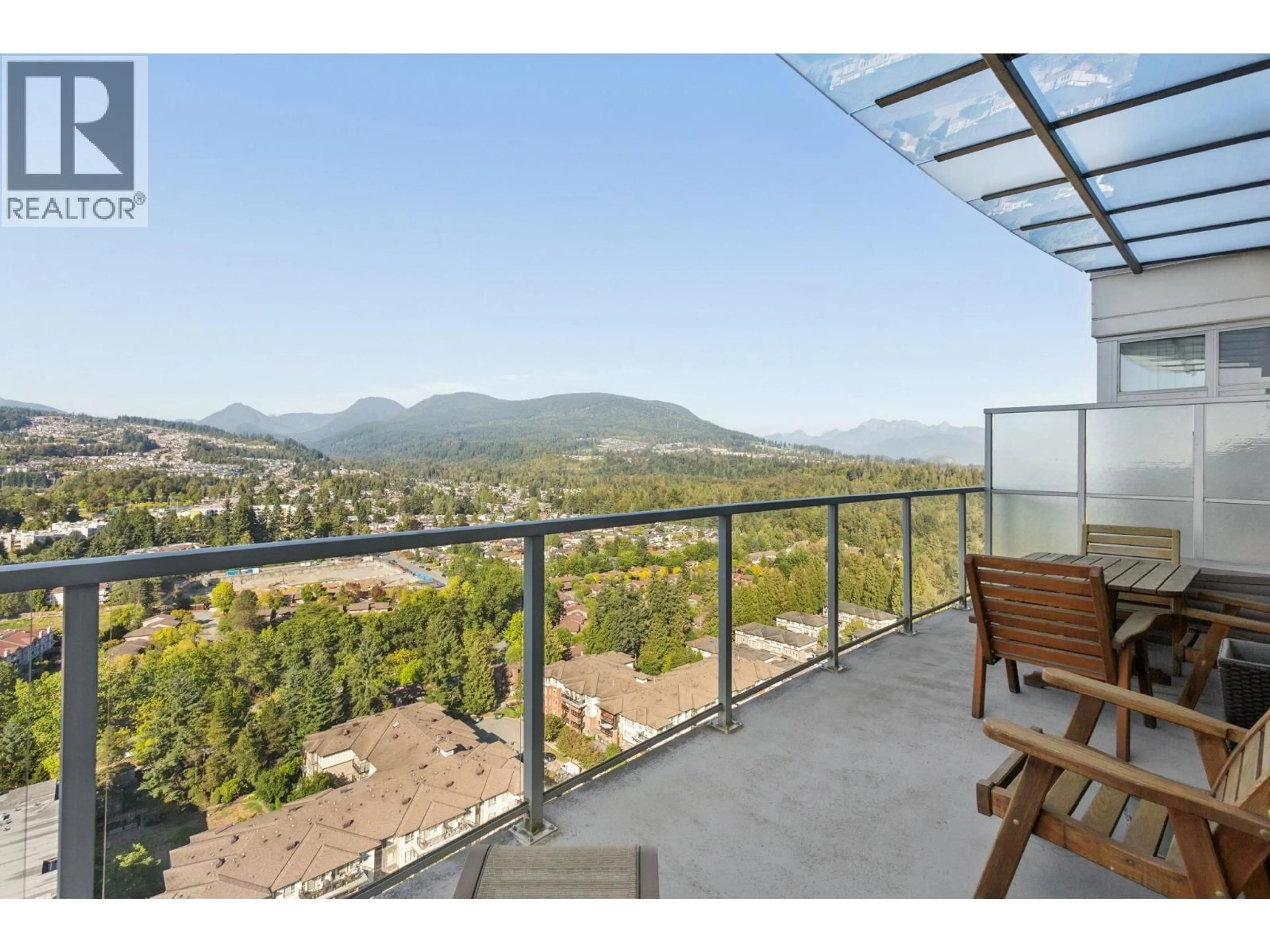 Balcony in the apartment, mountain view for 3105 - 3102 WINDSOR GATE, Coquitlam British Columbia V3B0J3