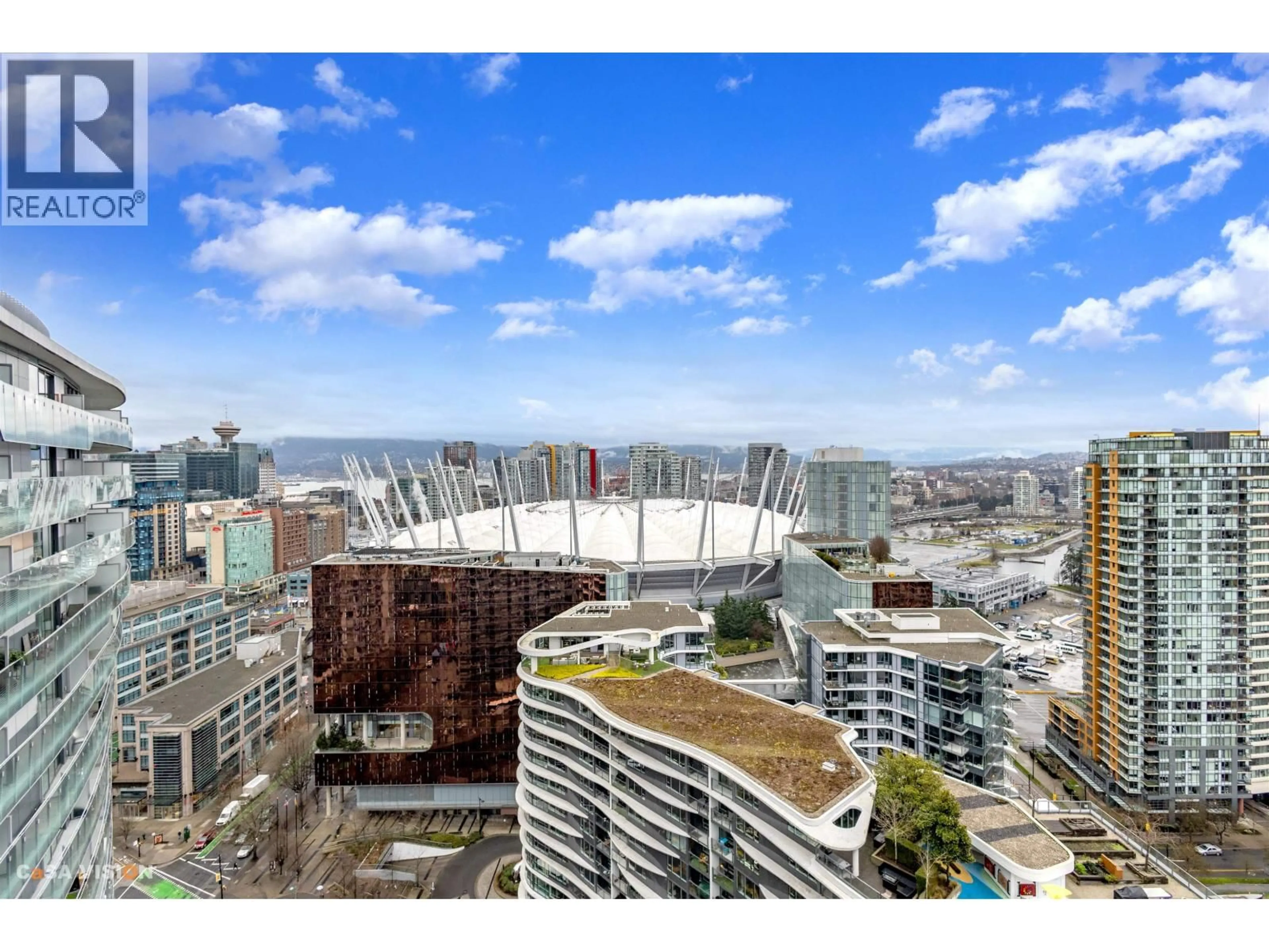 A pic from outside/outdoor area/front of a property/back of a property/a pic from drone, city buildings view from balcony for 2816 - 89 NELSON STREET, Vancouver British Columbia V6Z0E7