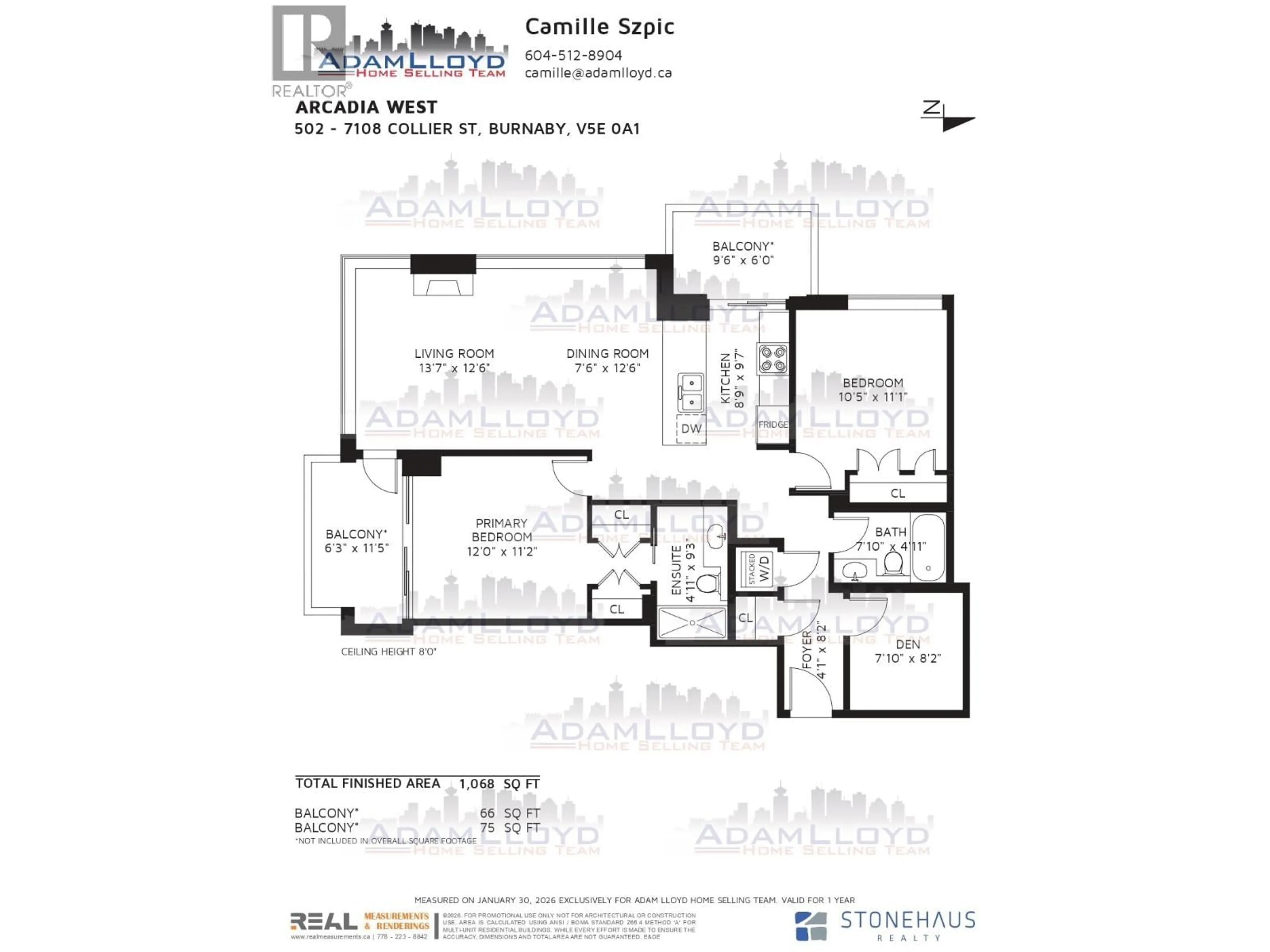 Floor plan for 502 - 7108 COLLIER STREET, Burnaby British Columbia V5E0A1