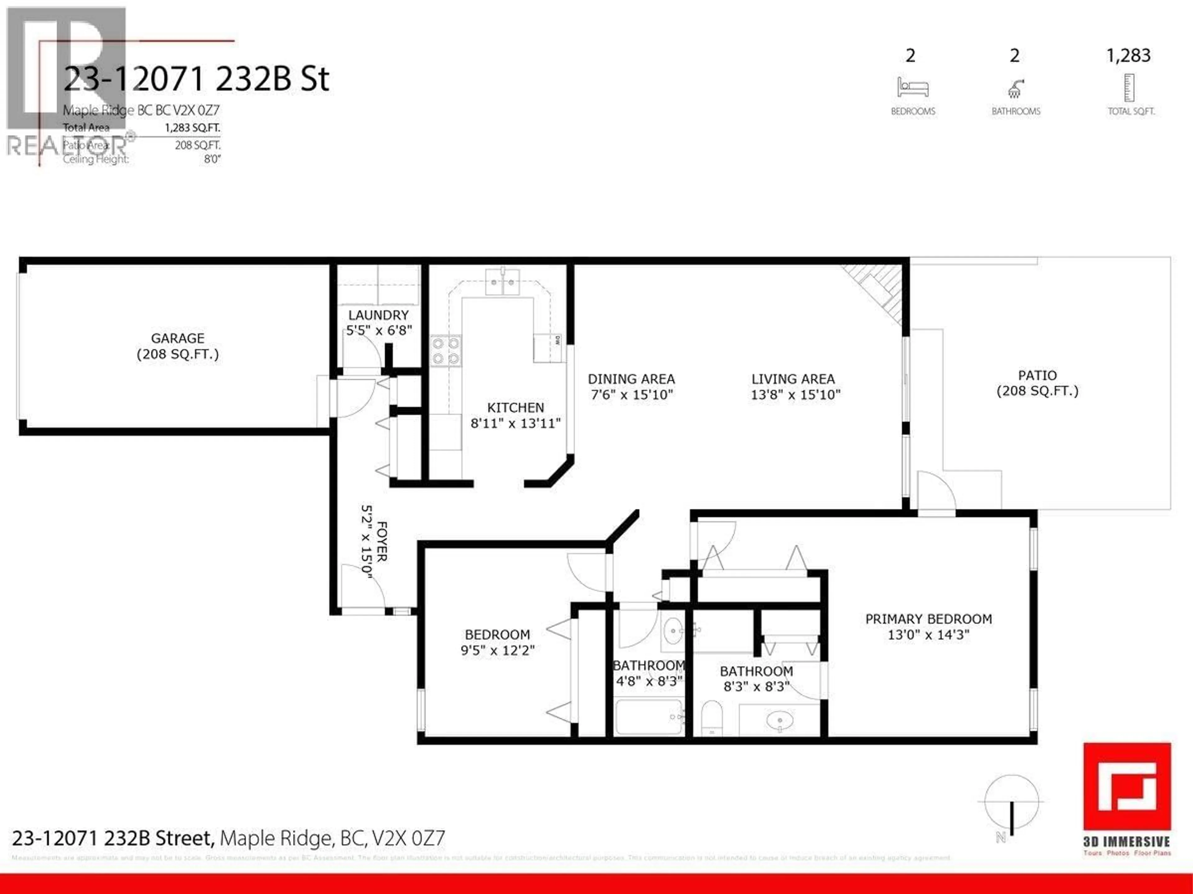 Floor plan for 23 - 12071 232B STREET, Maple Ridge British Columbia V2X0Z7