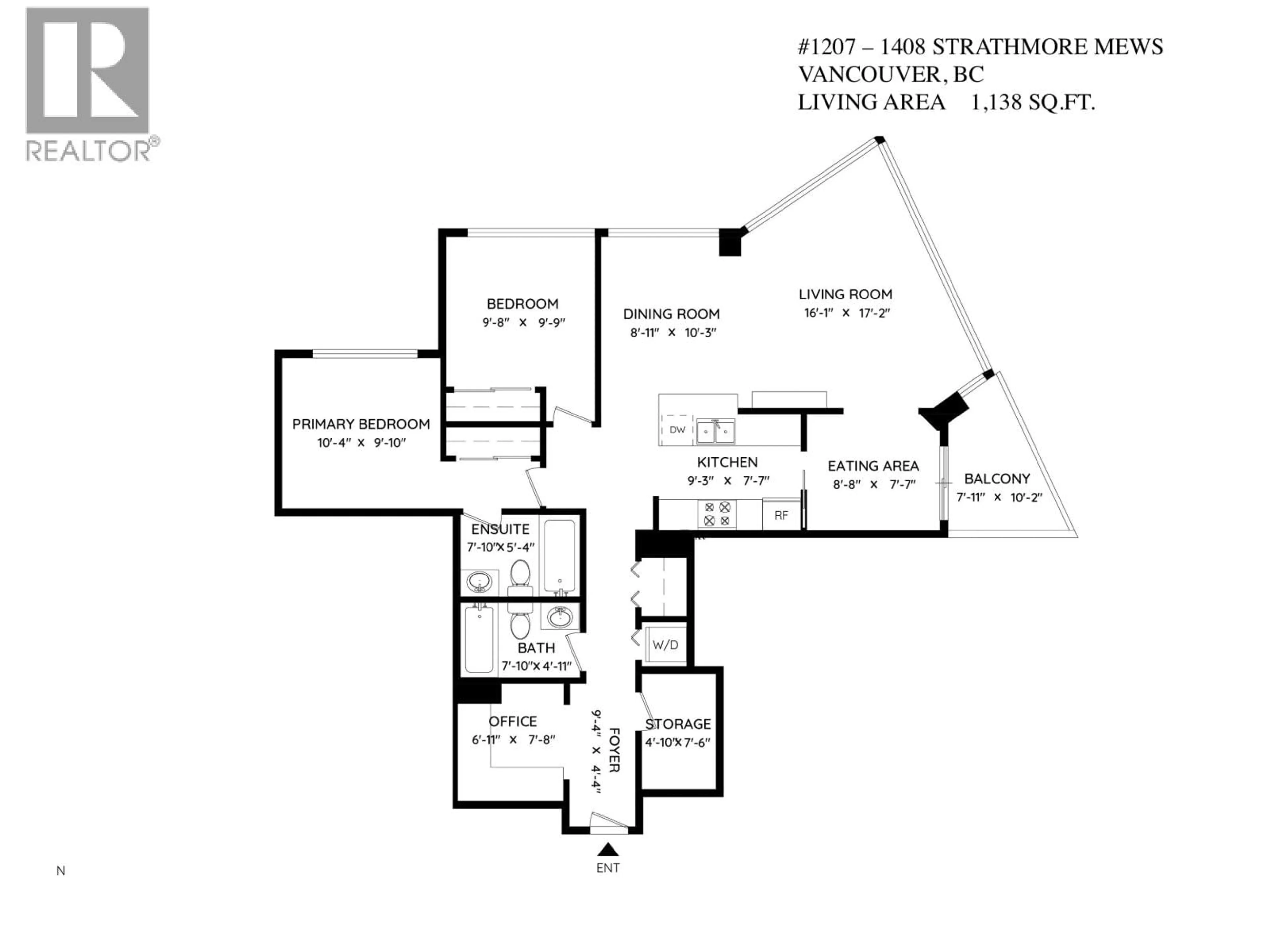 Floor plan for 1207 - 1408 STRATHMORE MEWS, Vancouver British Columbia V6Z3A9