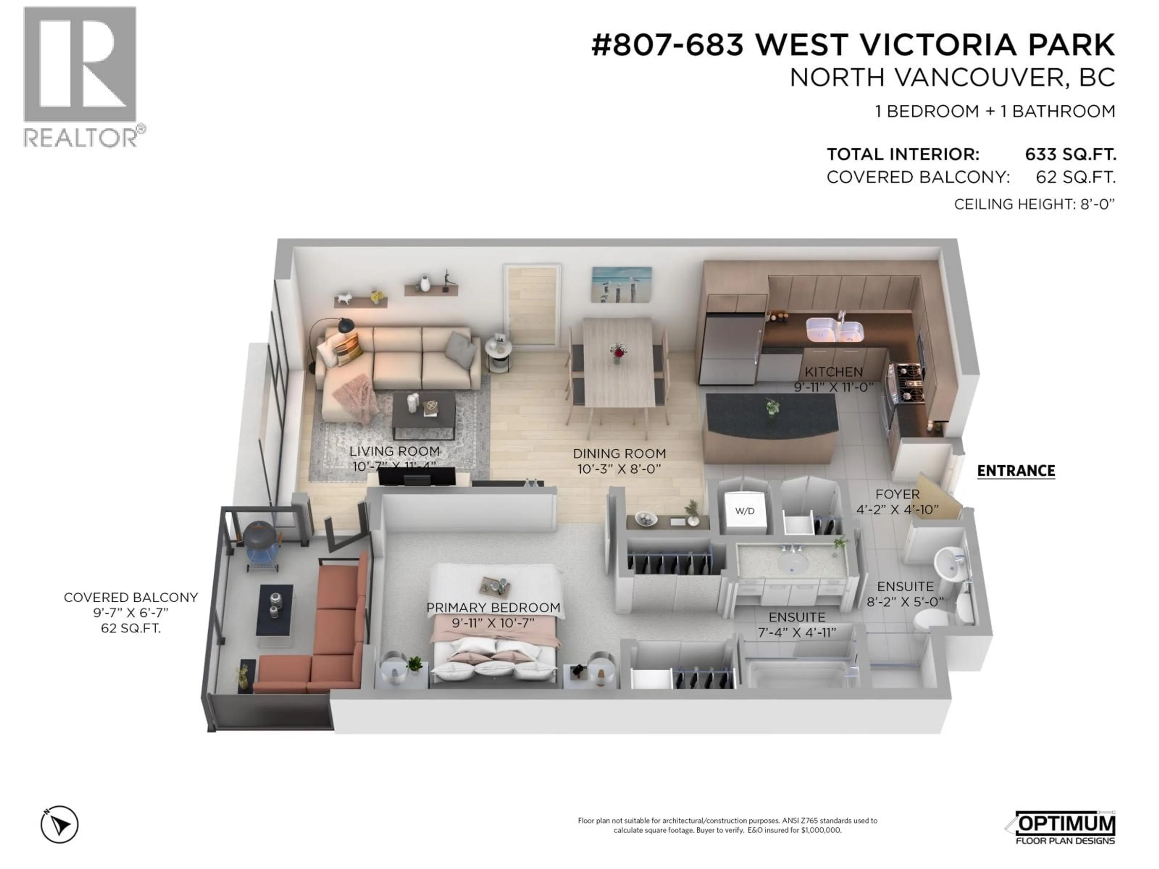 Floor plan for 807 - 683 VICTORIA PARK, North Vancouver British Columbia V7M0A2