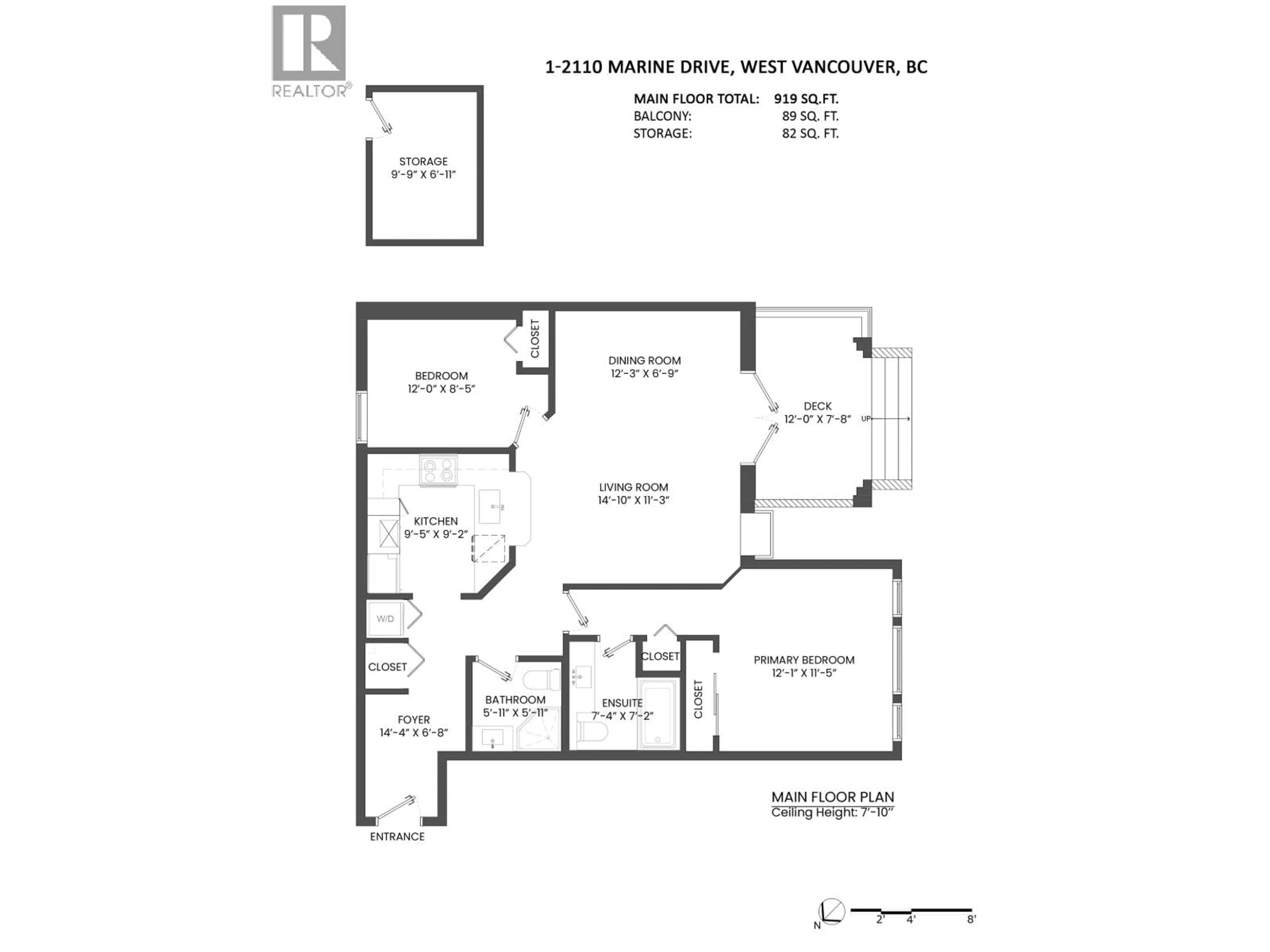Floor plan for 1 - 2110 MARINE DRIVE, West Vancouver British Columbia V7V1K3
