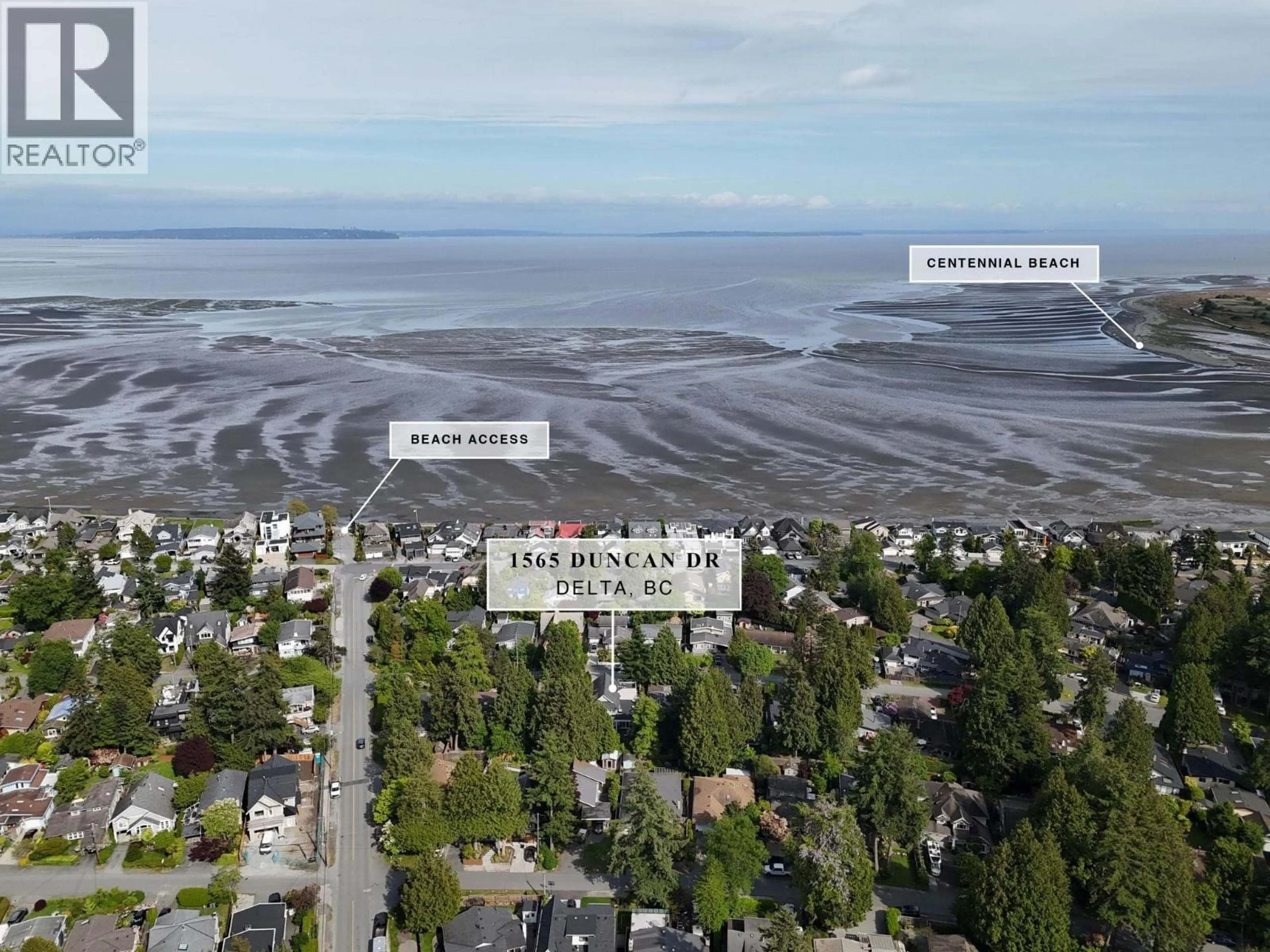 A pic from outside/outdoor area/front of a property/back of a property/a pic from drone, water/lake/river/ocean view for 1565 DUNCAN DRIVE, Delta British Columbia V4L1R7