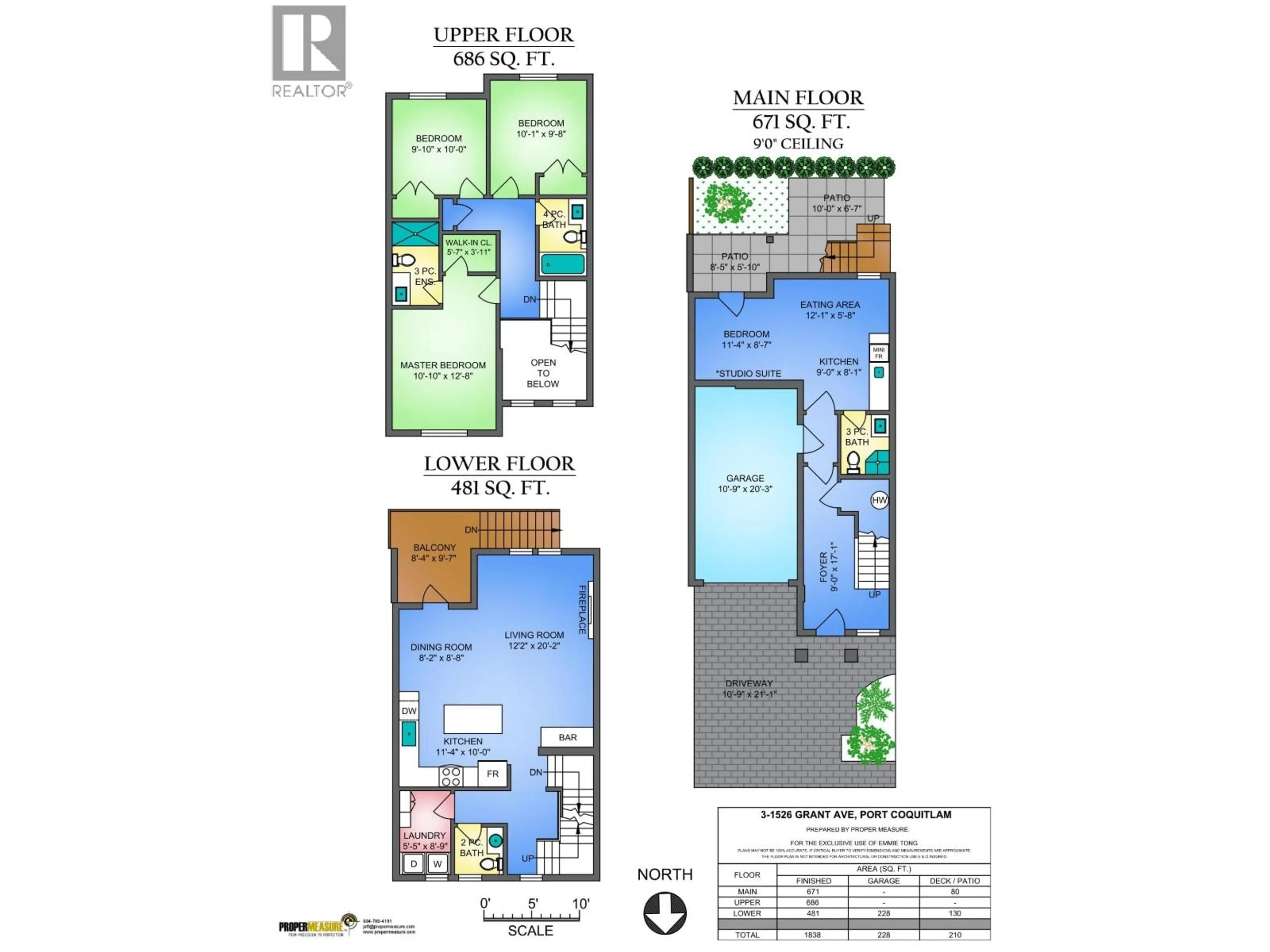 Floor plan for 3 - 1526 GRANT AVENUE, Port Coquitlam British Columbia V5B2K5