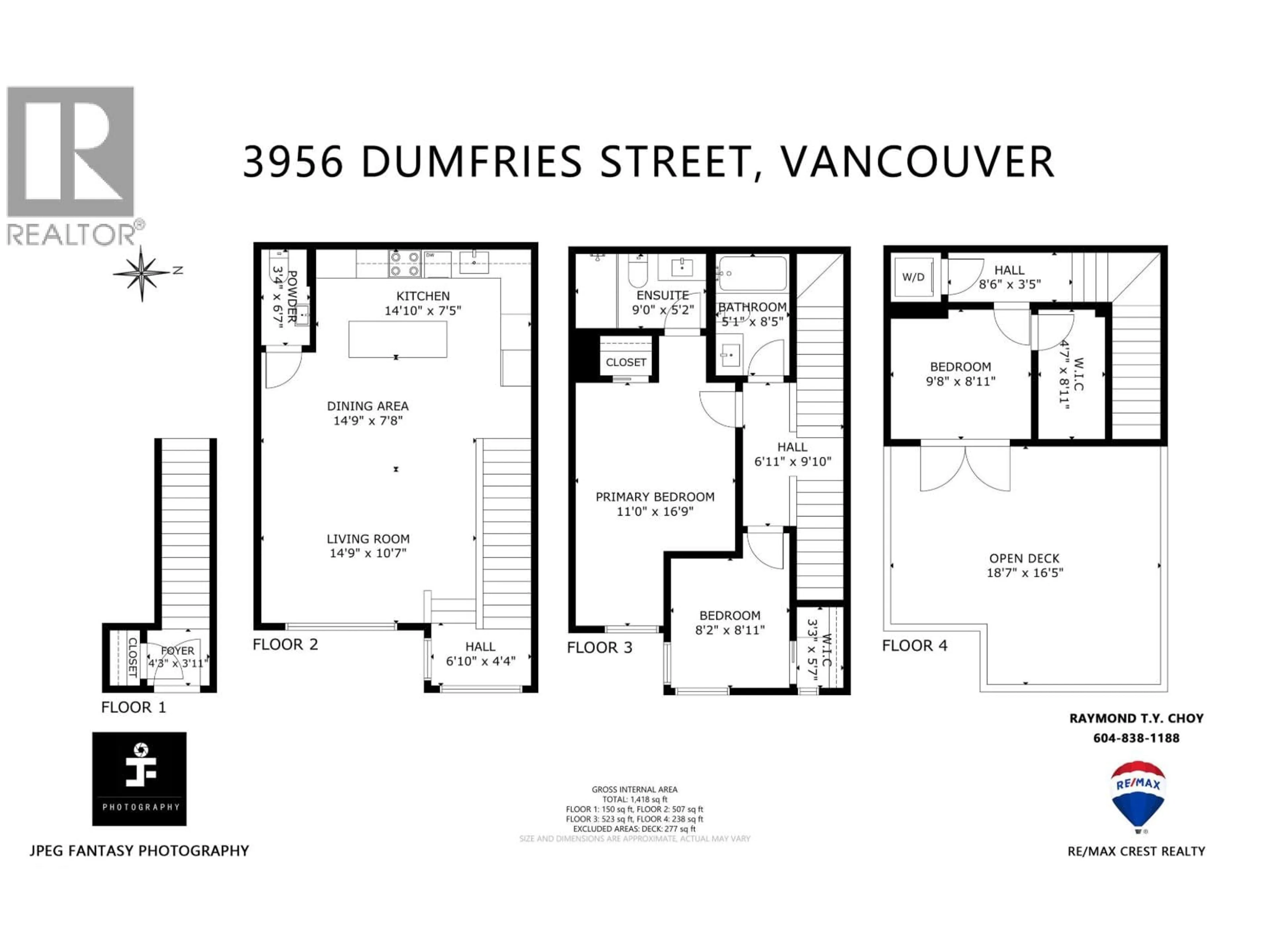 Floor plan for 3956 DUMFRIES STREET, Vancouver British Columbia V5N0J1