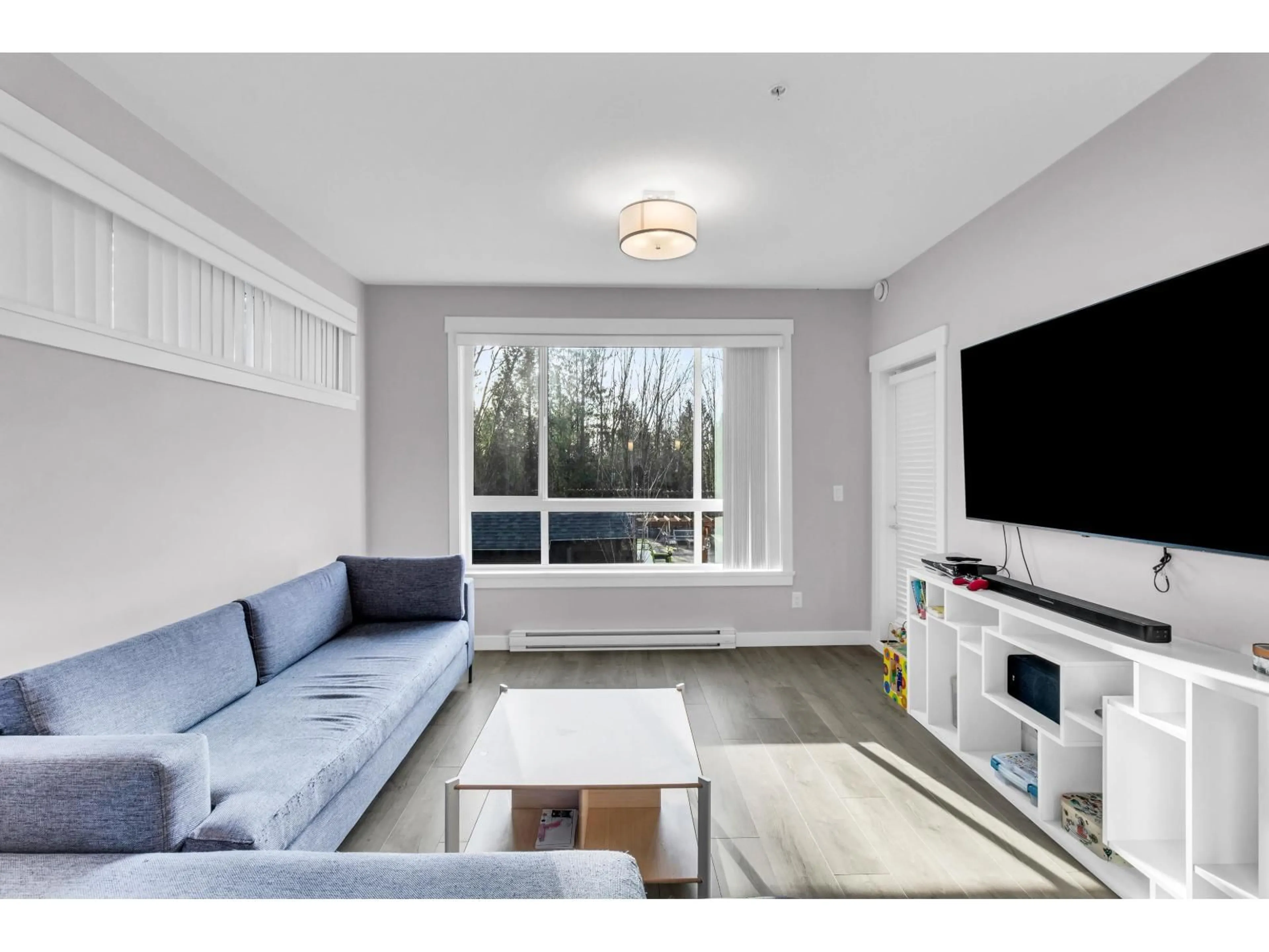 Living room with furniture, wood/laminate floor for 223 - 32690 14 AVENUE, Mission British Columbia V2V0K5