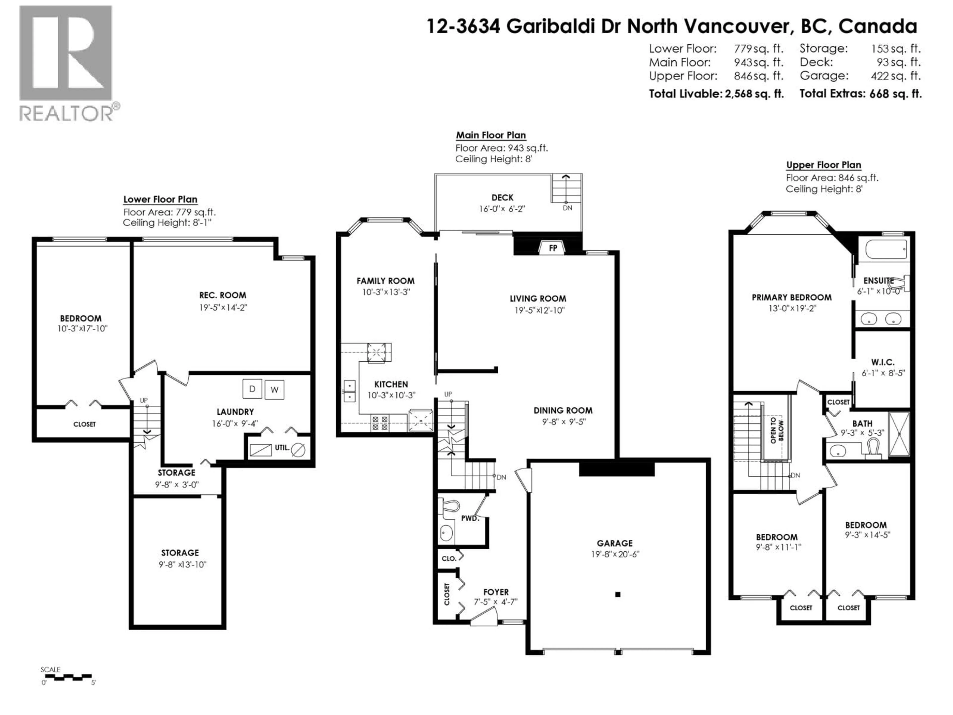 Floor plan for 12 - 3634 GARIBALDI DRIVE, North Vancouver British Columbia V7H2X5