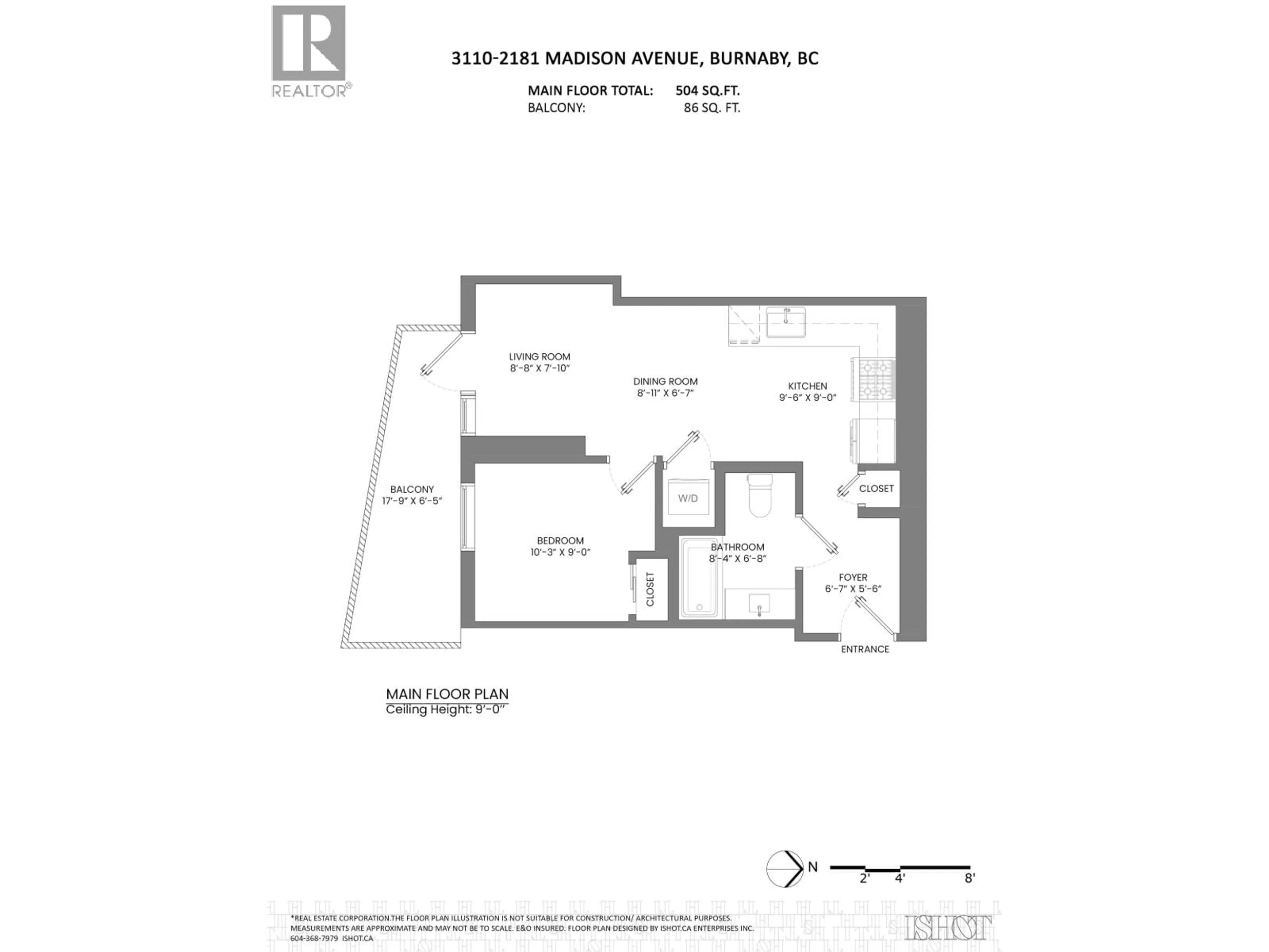 Floor plan for 3110 - 2181 MADISON AVENUE, Burnaby British Columbia V5C0N4