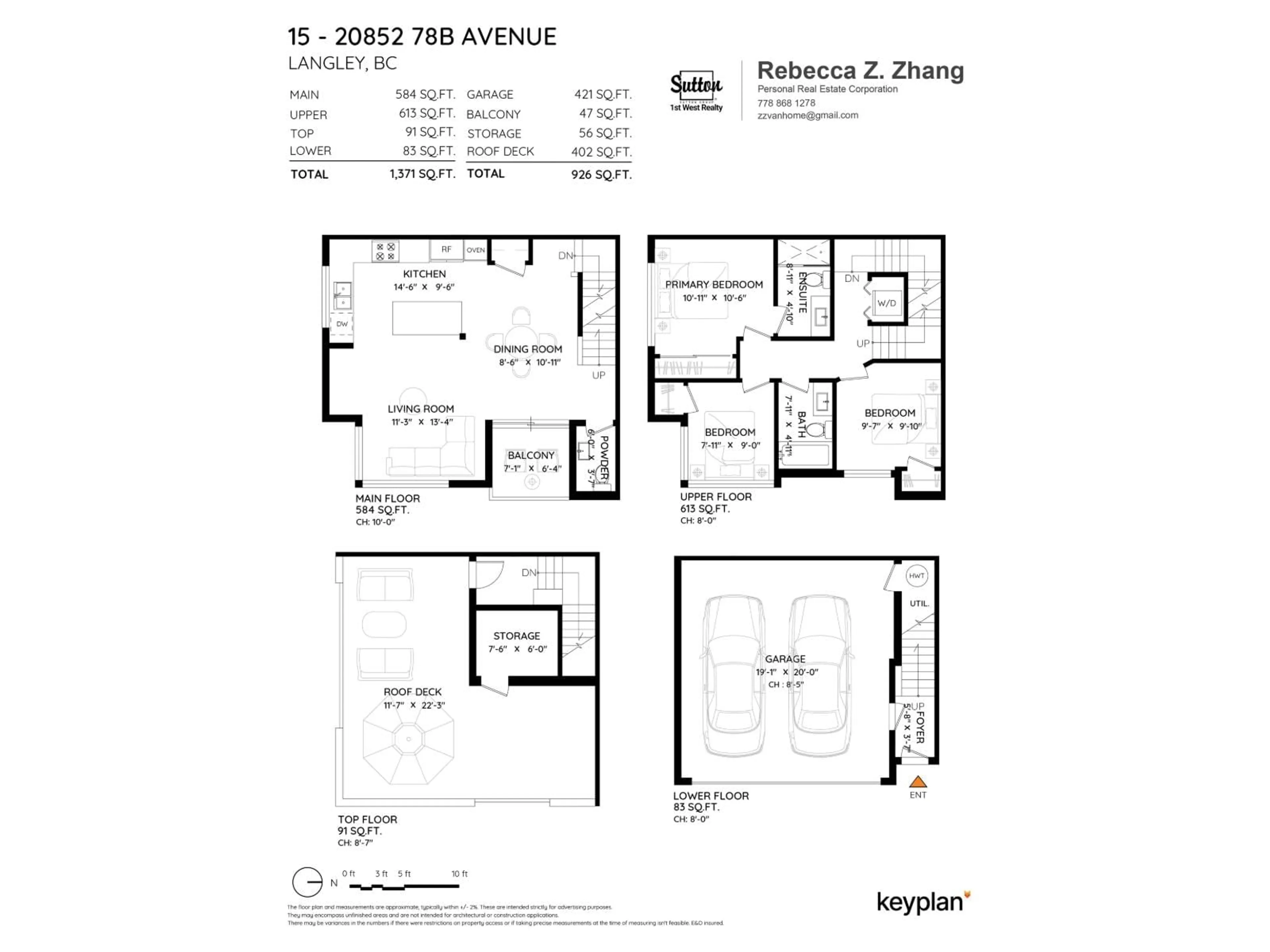Floor plan for 15 - 20852 78B AVENUE, Langley British Columbia V2Y0X6
