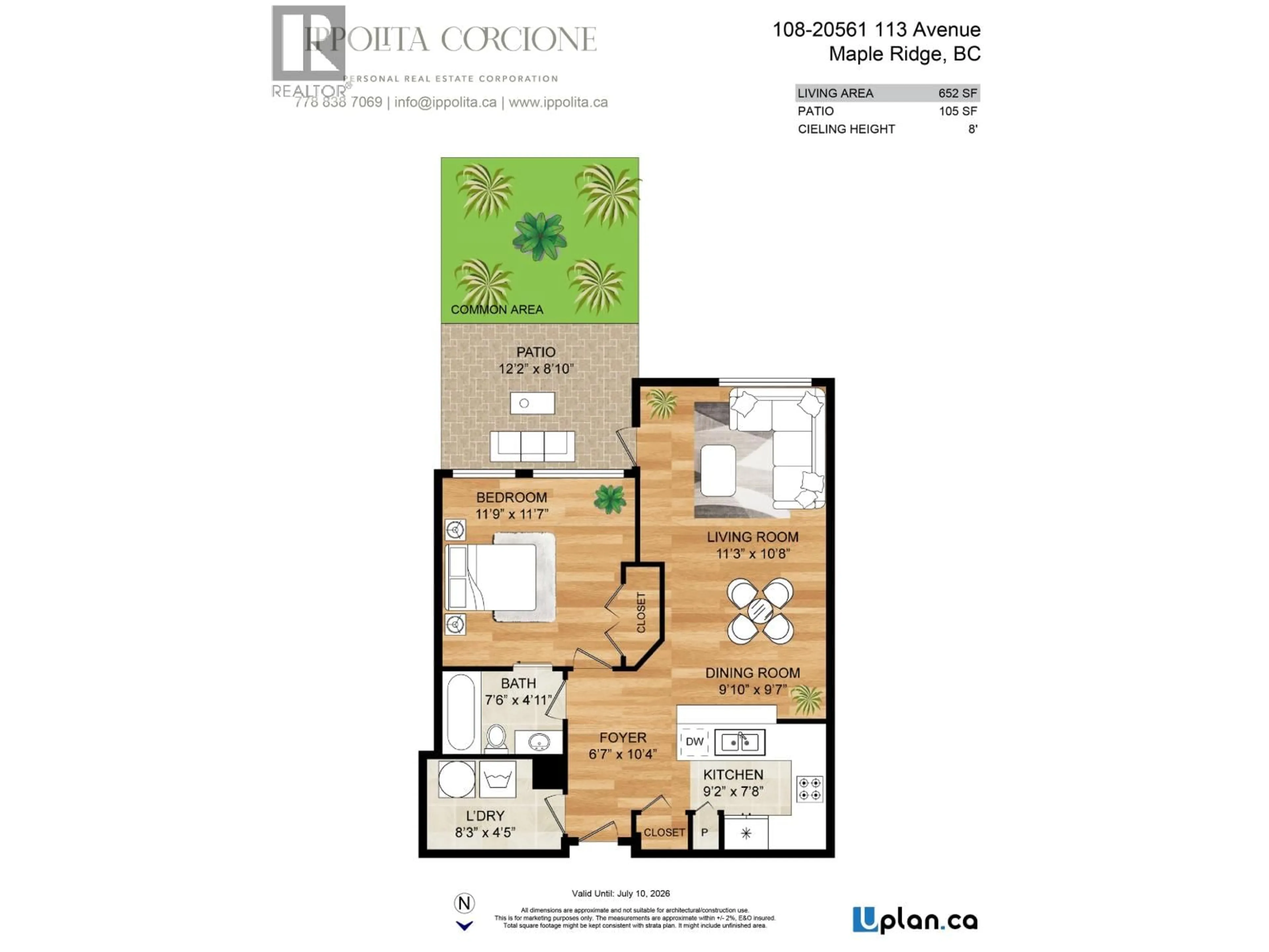 Floor plan for 108 - 20561 113 AVENUE, Maple Ridge British Columbia V2X1E2