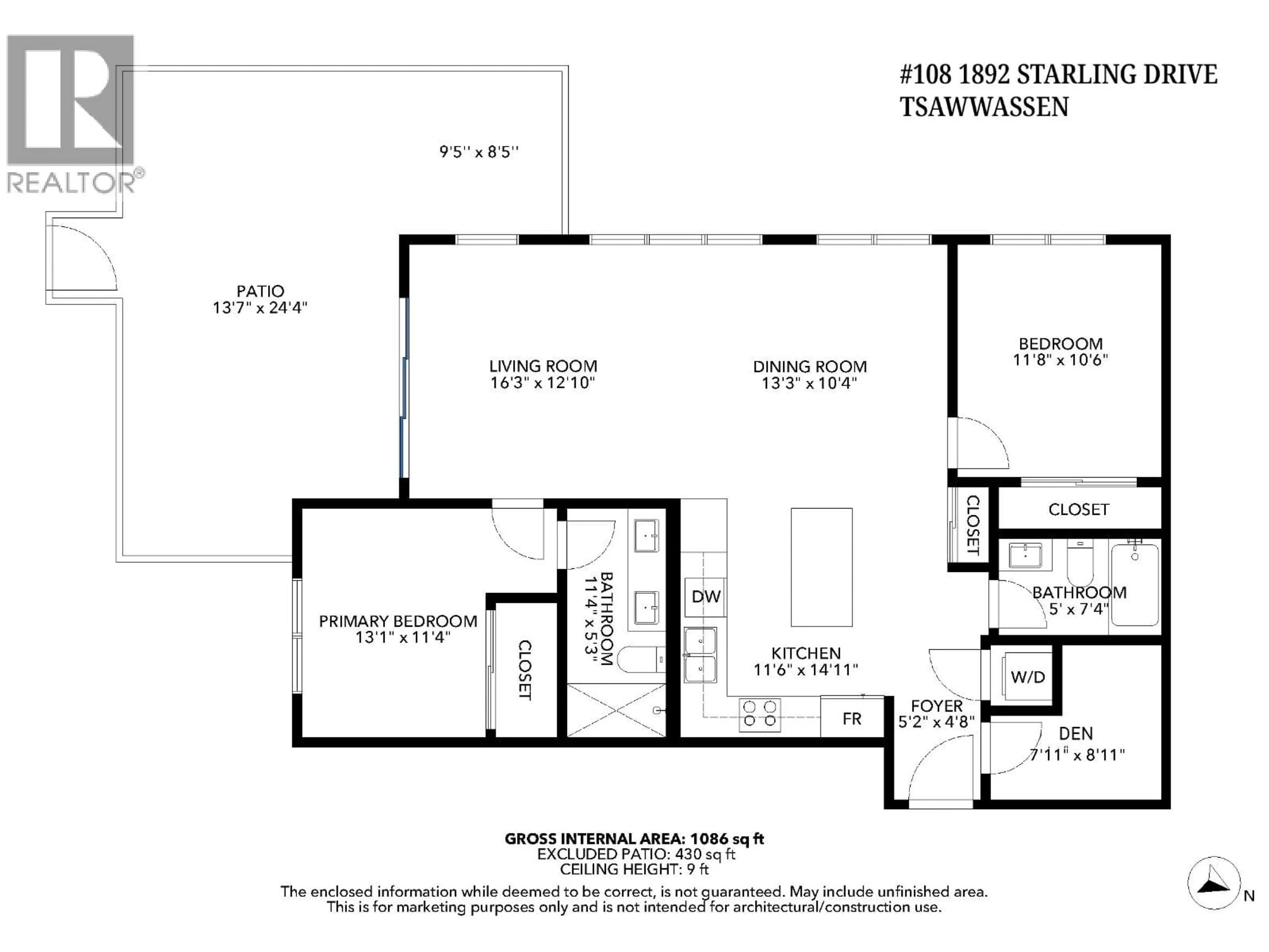 Floor plan for 108 - 1892 STARLING DRIVE, Tsawwassen British Columbia V4M0C7