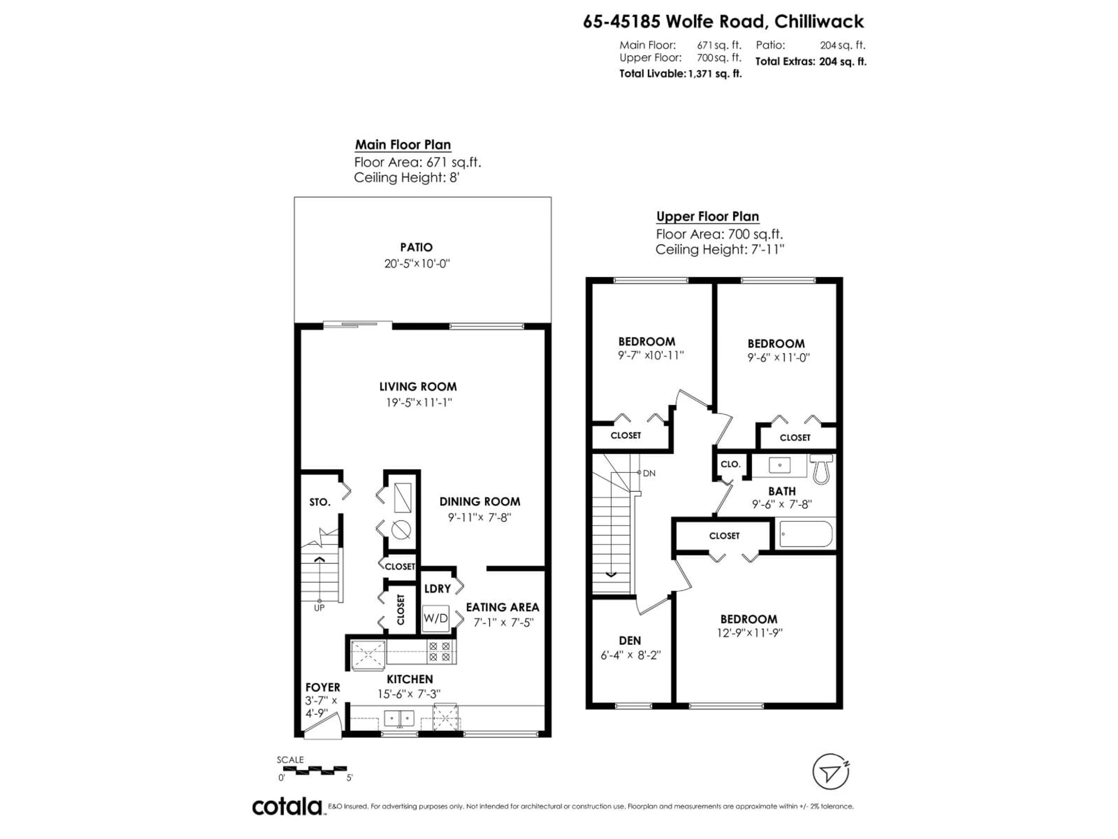 Floor plan for 65 - 45185 WOLFE ROAD, Chilliwack British Columbia V2P1V5