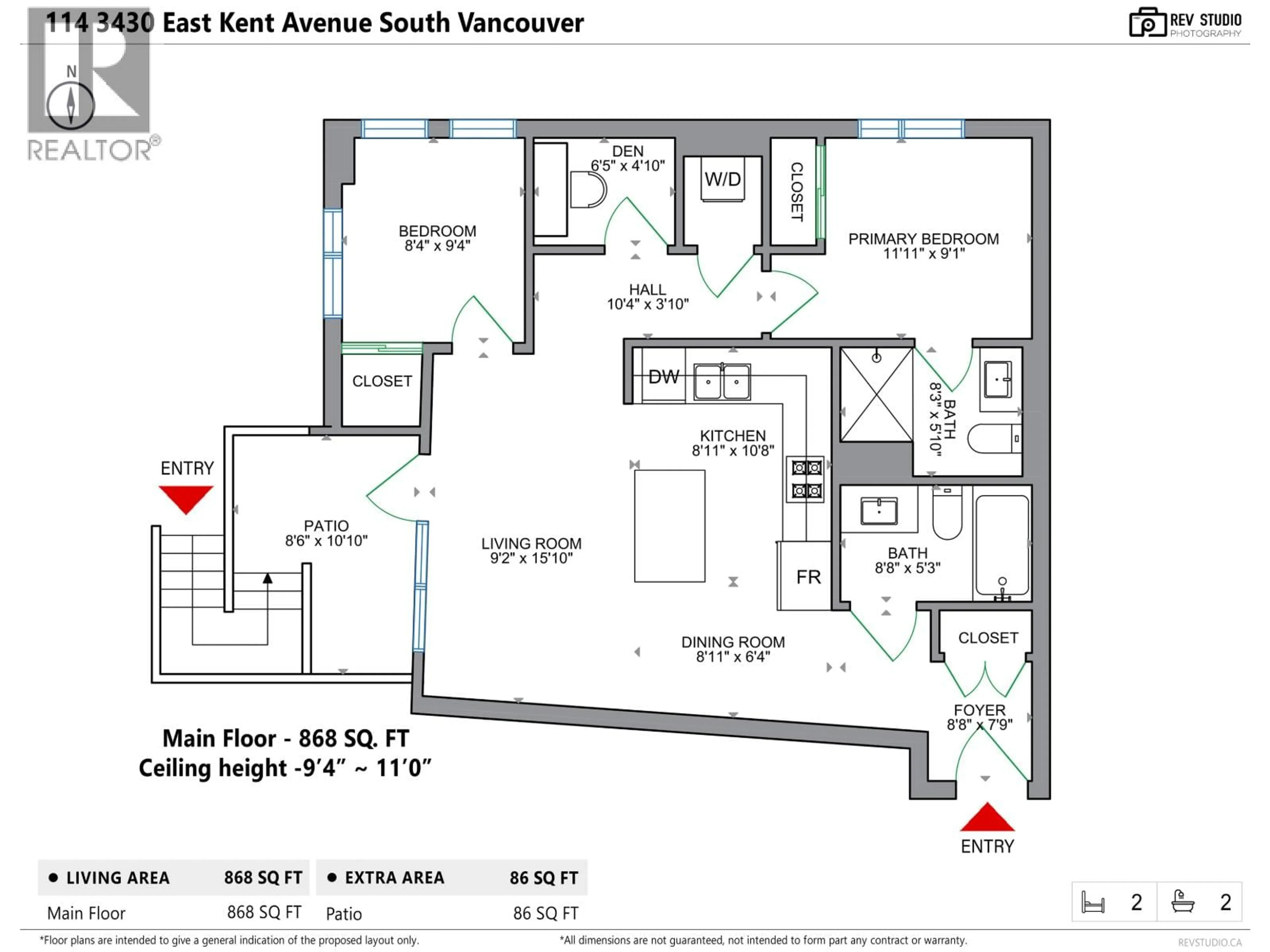 Floor plan for 114 - 3430 KENT AVENUE SOUTH, Vancouver British Columbia V5S0G7