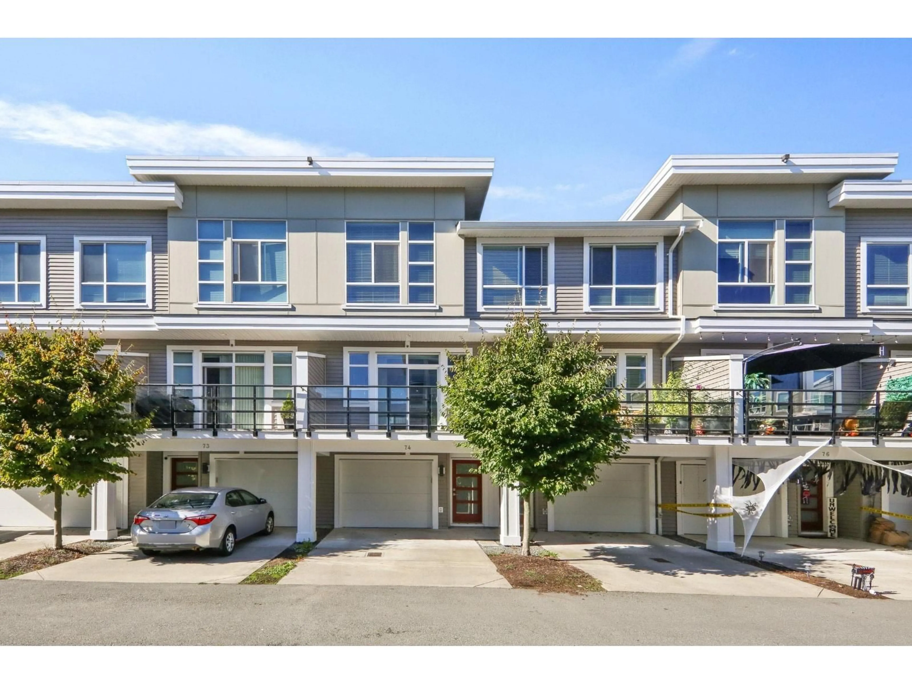 A pic from outside/outdoor area/front of a property/back of a property/a pic from drone, street for 74 - 8413 MIDTOWN WAY, Chilliwack British Columbia V2P0G7