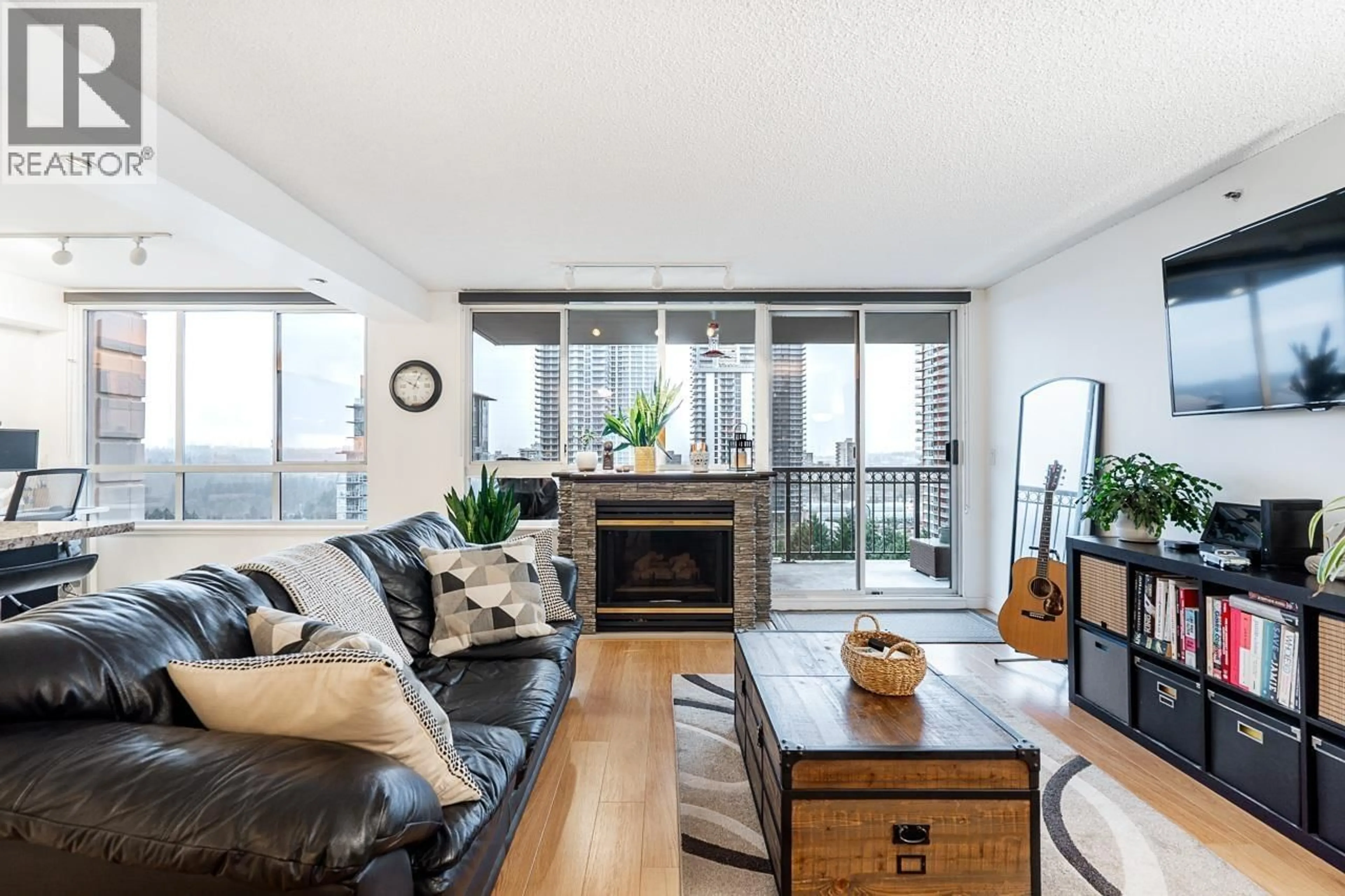 Living room with furniture, wood/laminate floor for 1703 - 545 AUSTIN AVENUE, Coquitlam British Columbia V3K6R4