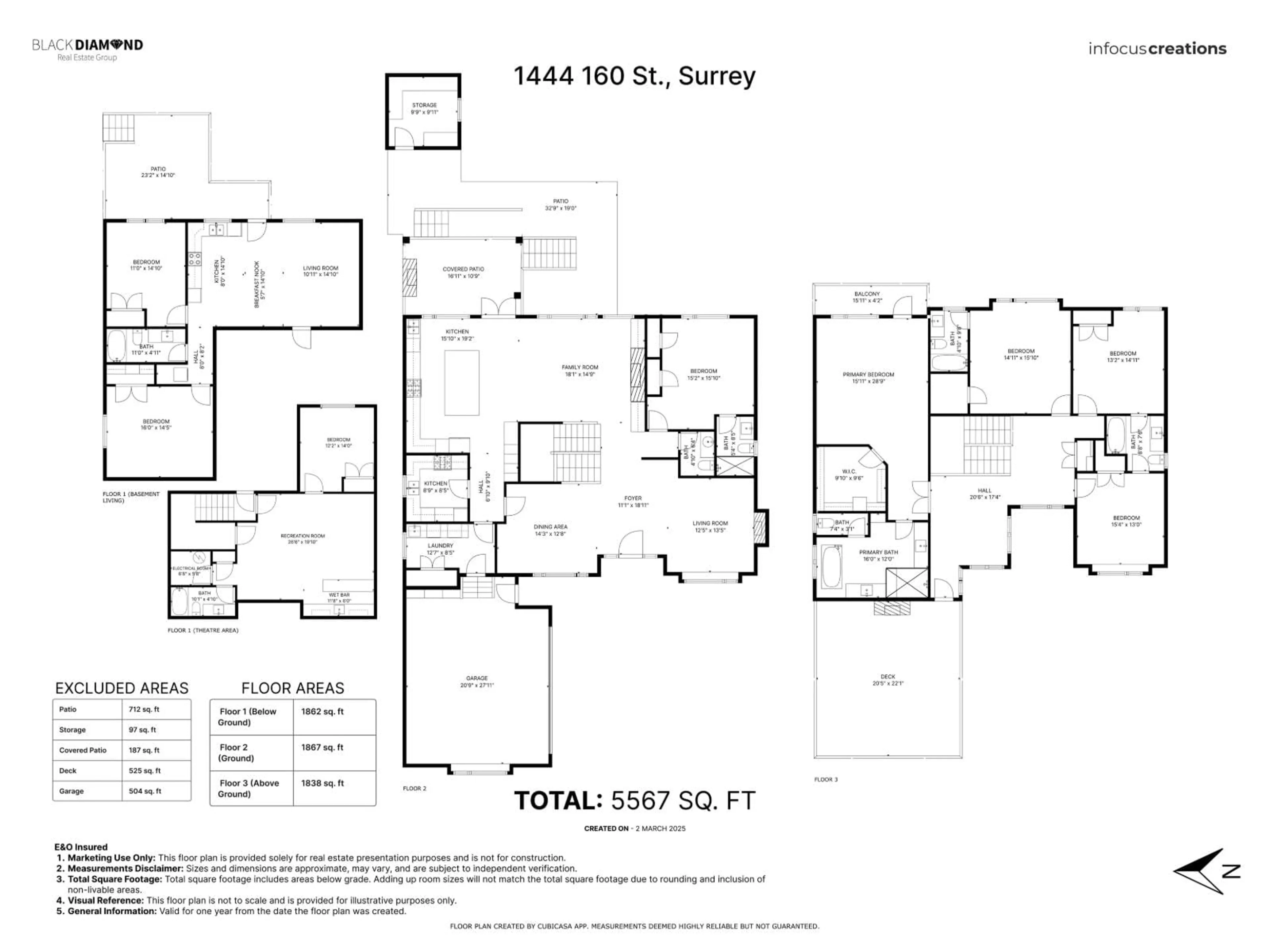 Floor plan for 1444 160 STREET, Surrey British Columbia V4A4W9