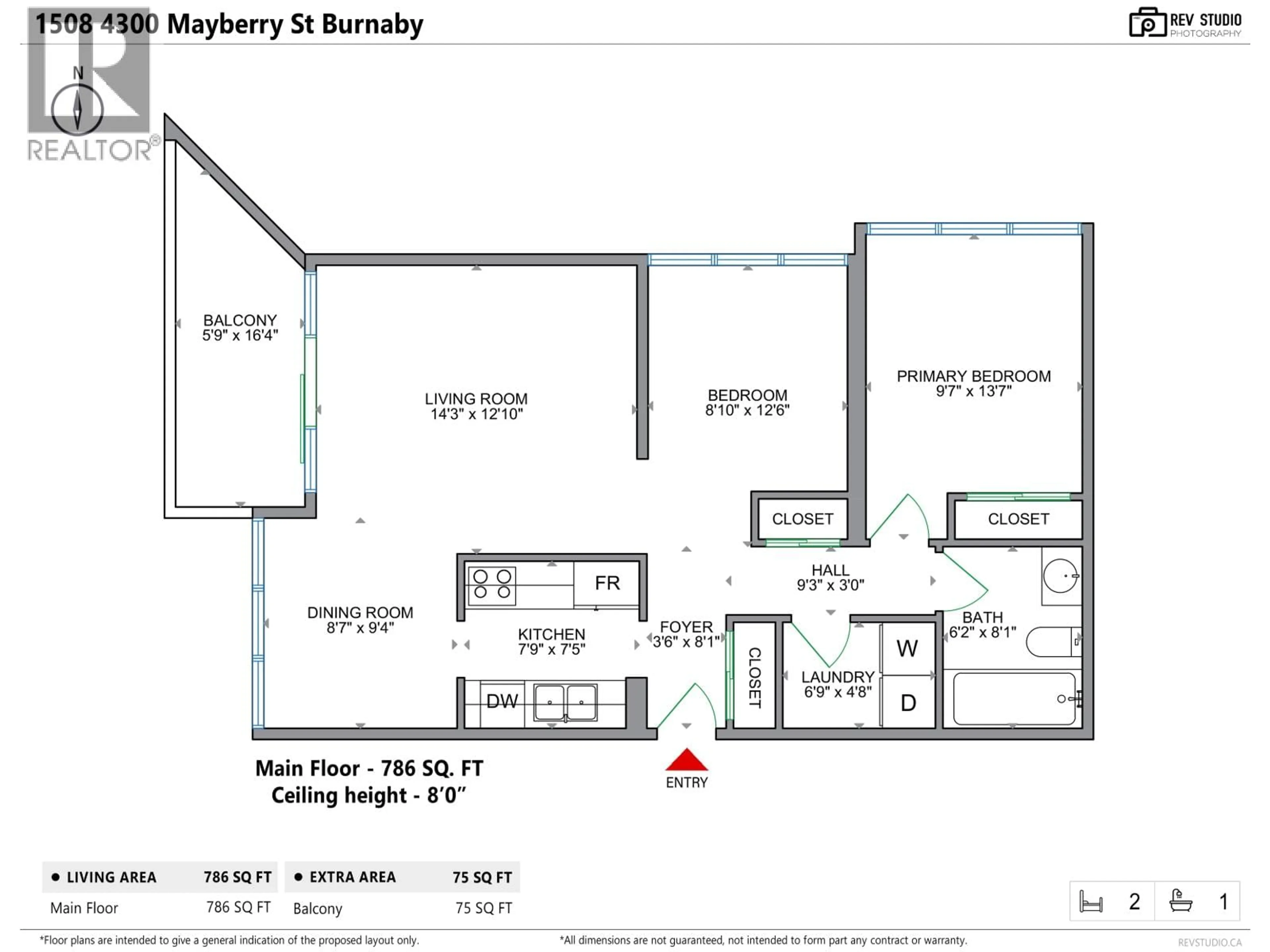 Floor plan for 1508 - 4300 MAYBERRY STREET, Burnaby British Columbia V5H4A4