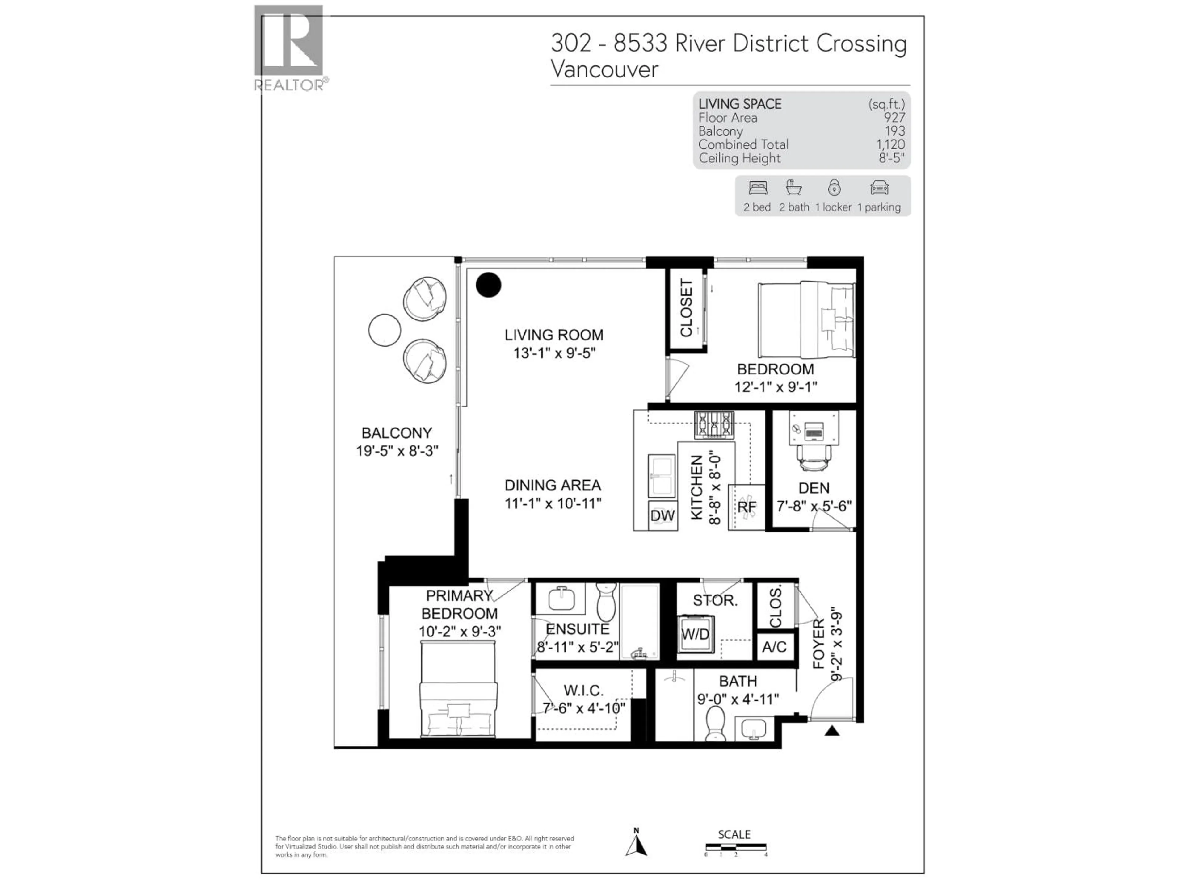 Floor plan for 302 - 8533 RIVER DISTRICT CROSSING, Vancouver British Columbia V5S0C8