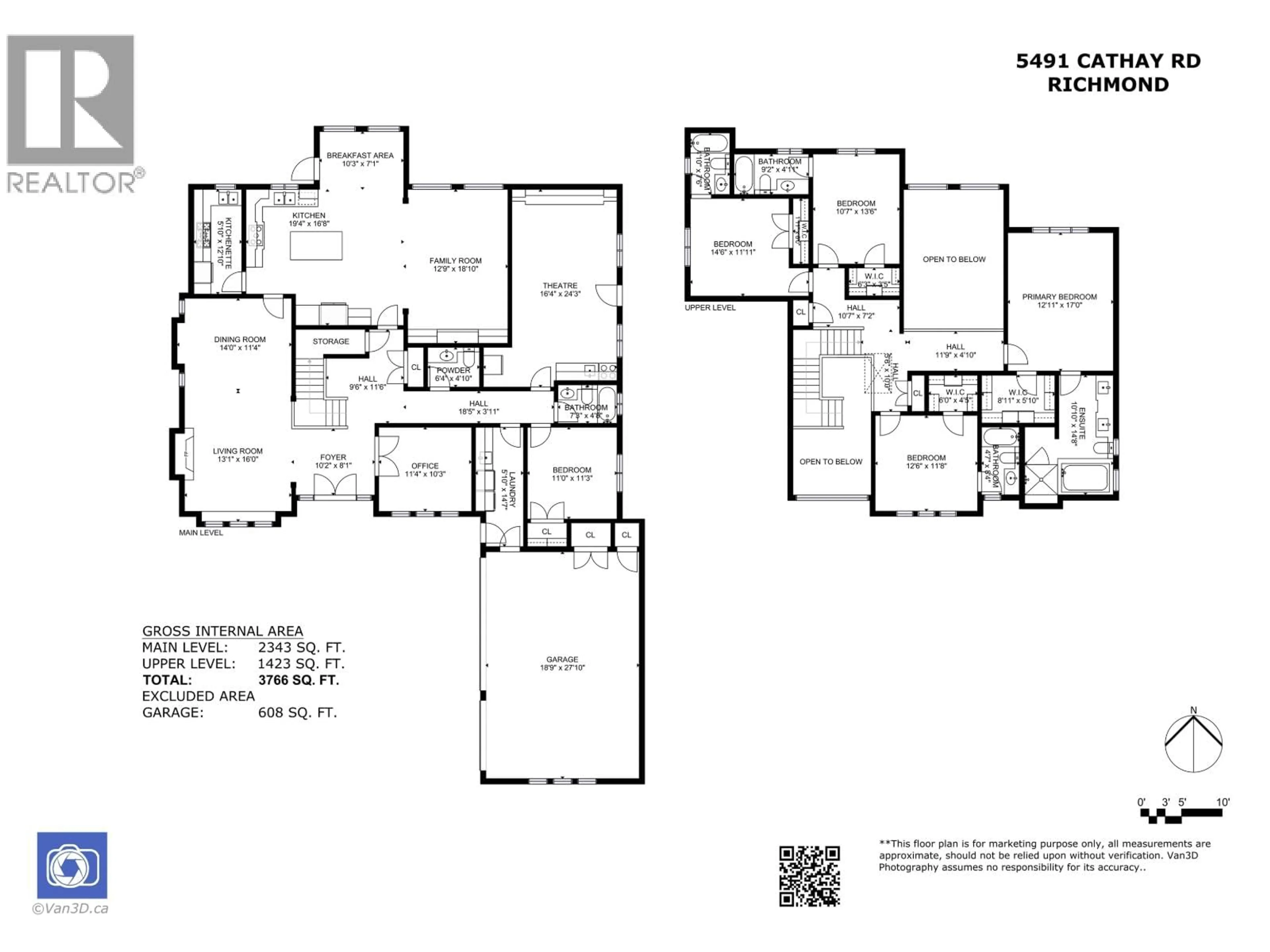 Floor plan for 5491 CATHAY ROAD, Richmond British Columbia V7C3C9