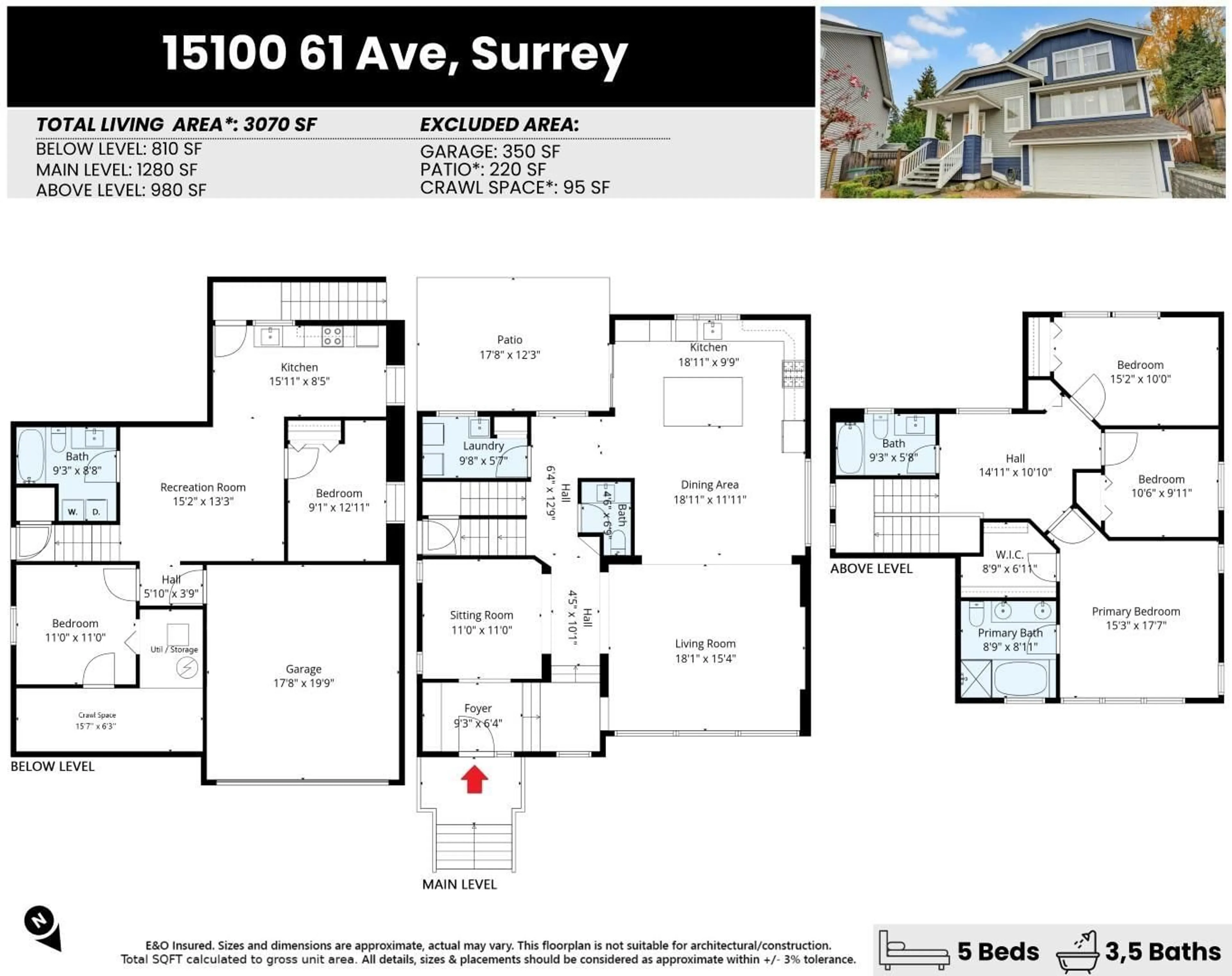 Floor plan for 15100 61 AVENUE, Surrey British Columbia V3S5J7