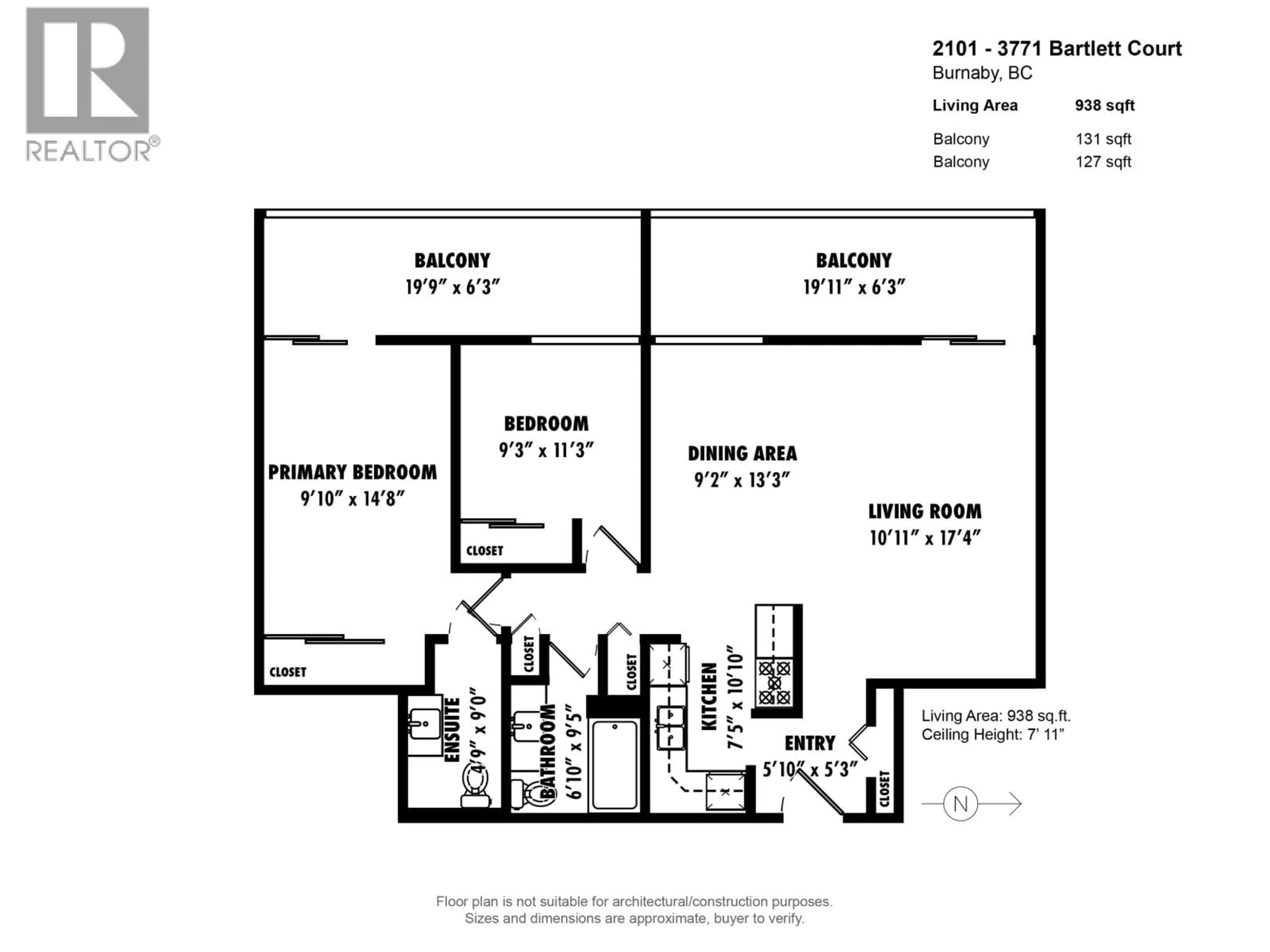 Floor plan for 2101 - 3771 BARTLETT COURT, Burnaby British Columbia V3J7G8