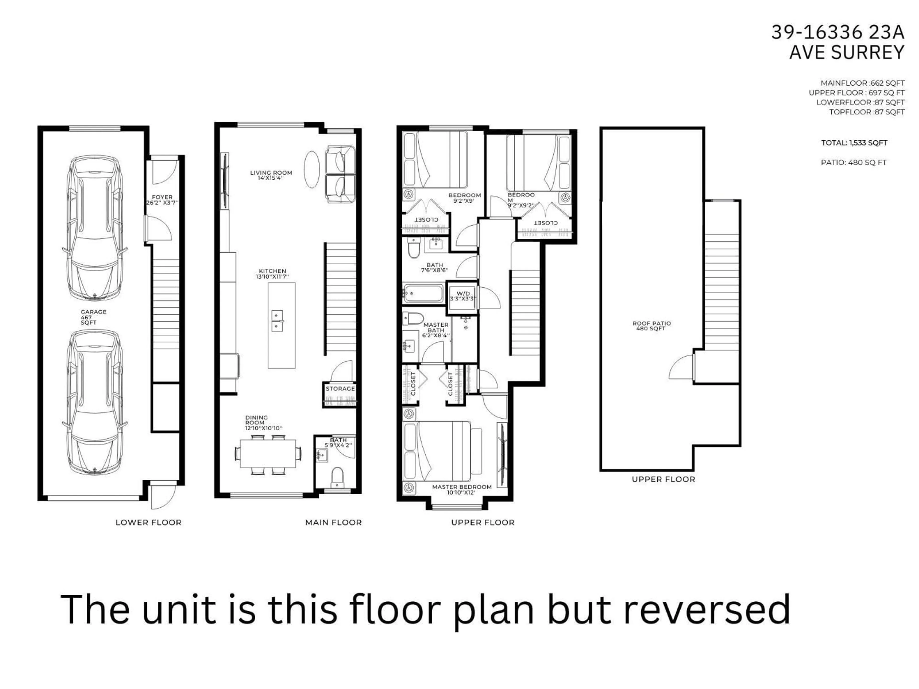 Floor plan for 39 - 16336 23A AVENUE, Surrey British Columbia V3Z0S5