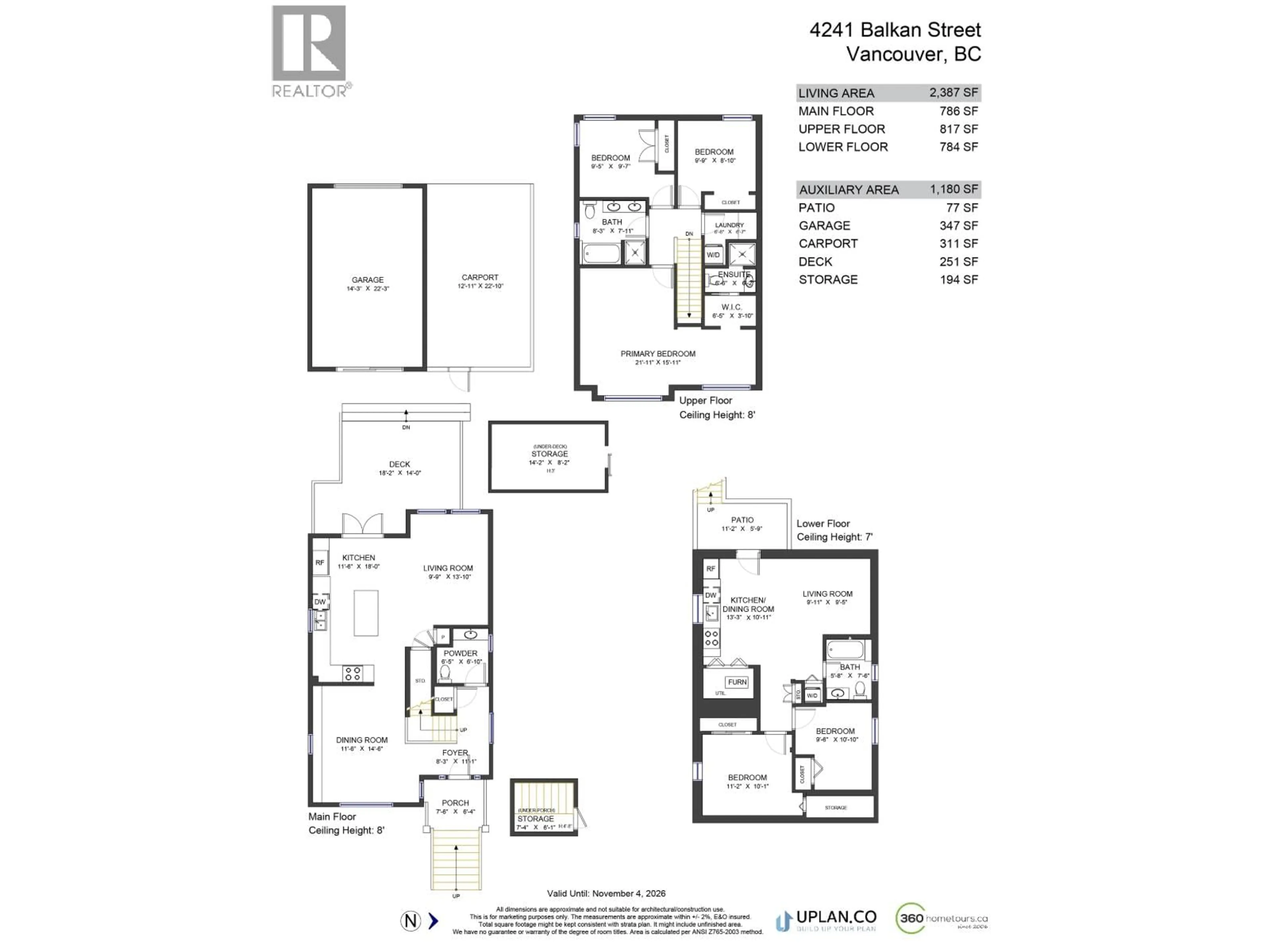 Floor plan for 4241 BALKAN STREET, Vancouver British Columbia V5V3Z4