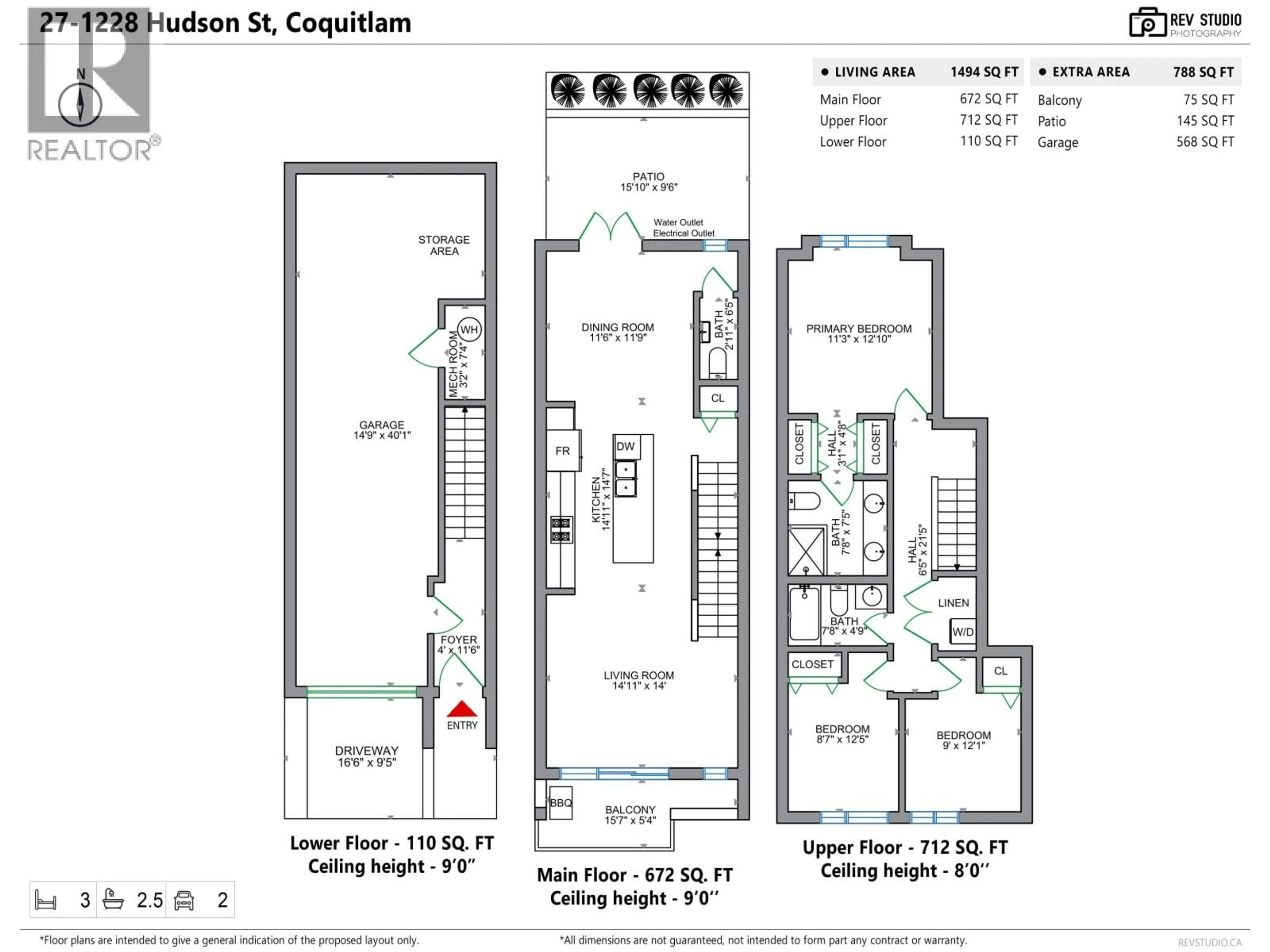 Floor plan for 27 - 1228 HUDSON STREET, Coquitlam British Columbia V3B0R3