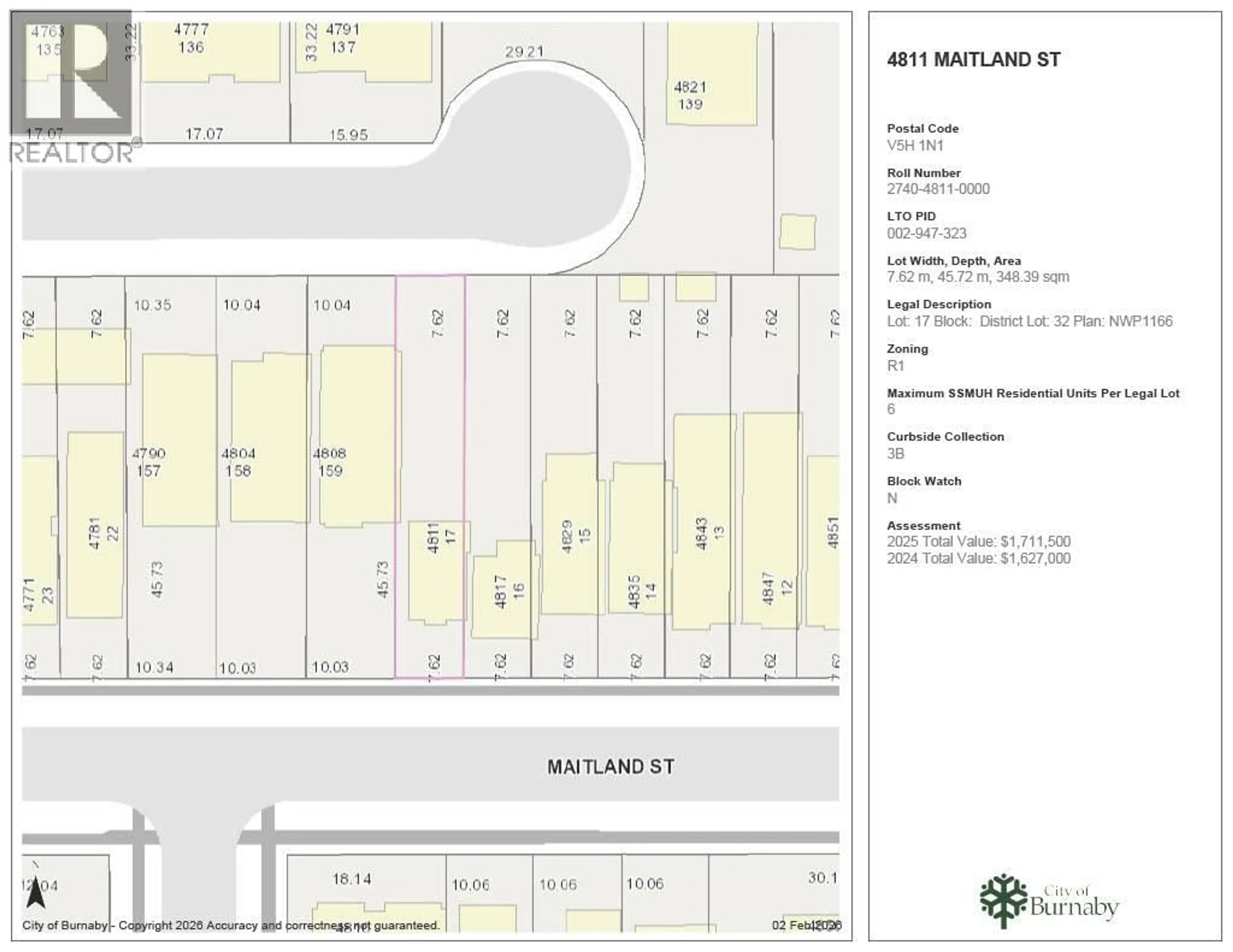Floor plan for 4811 MAITLAND STREET, Burnaby British Columbia V5H1N1
