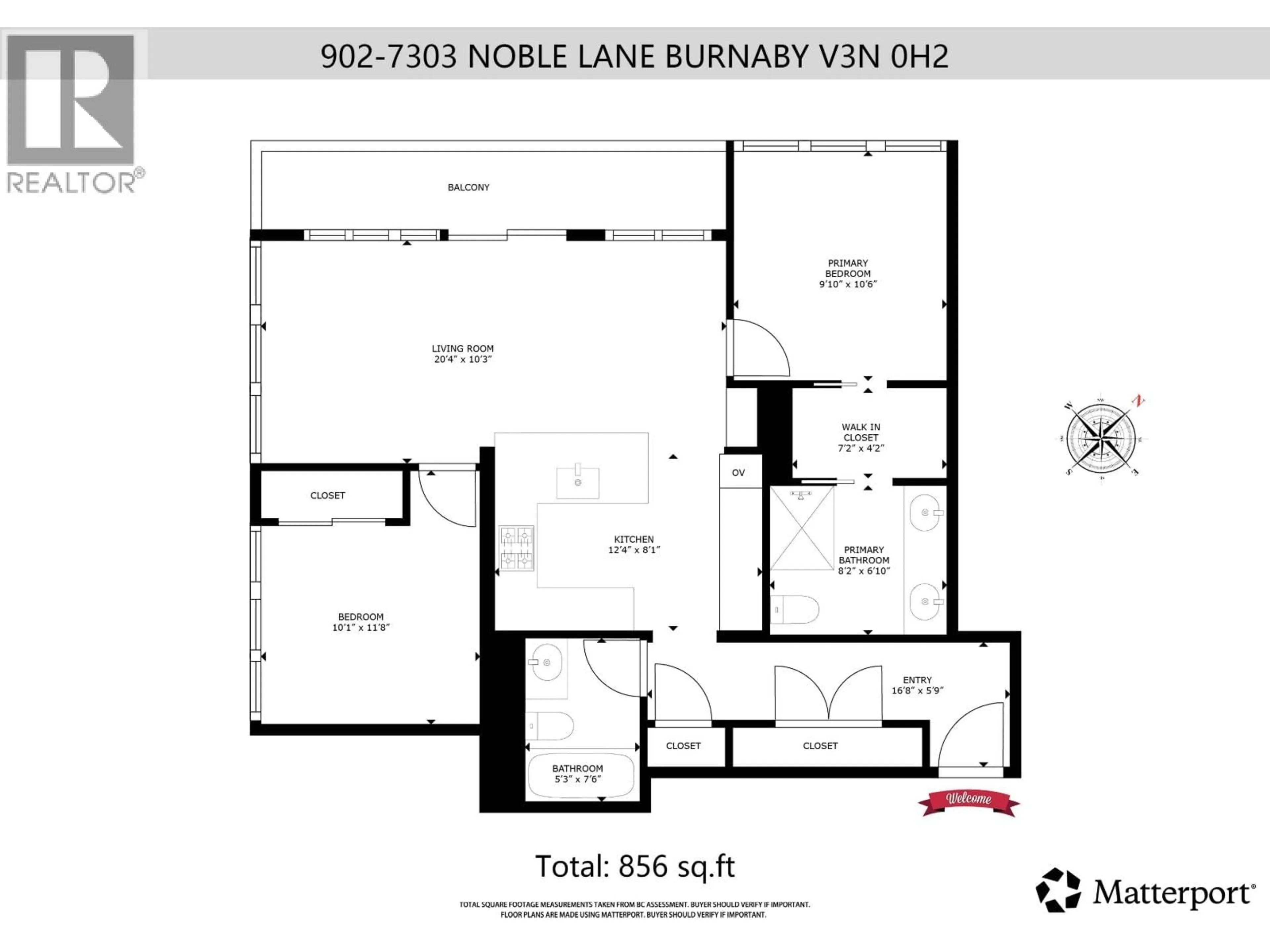 Floor plan for 902 - 7303 NOBLE LANE, Burnaby British Columbia V3N0H2