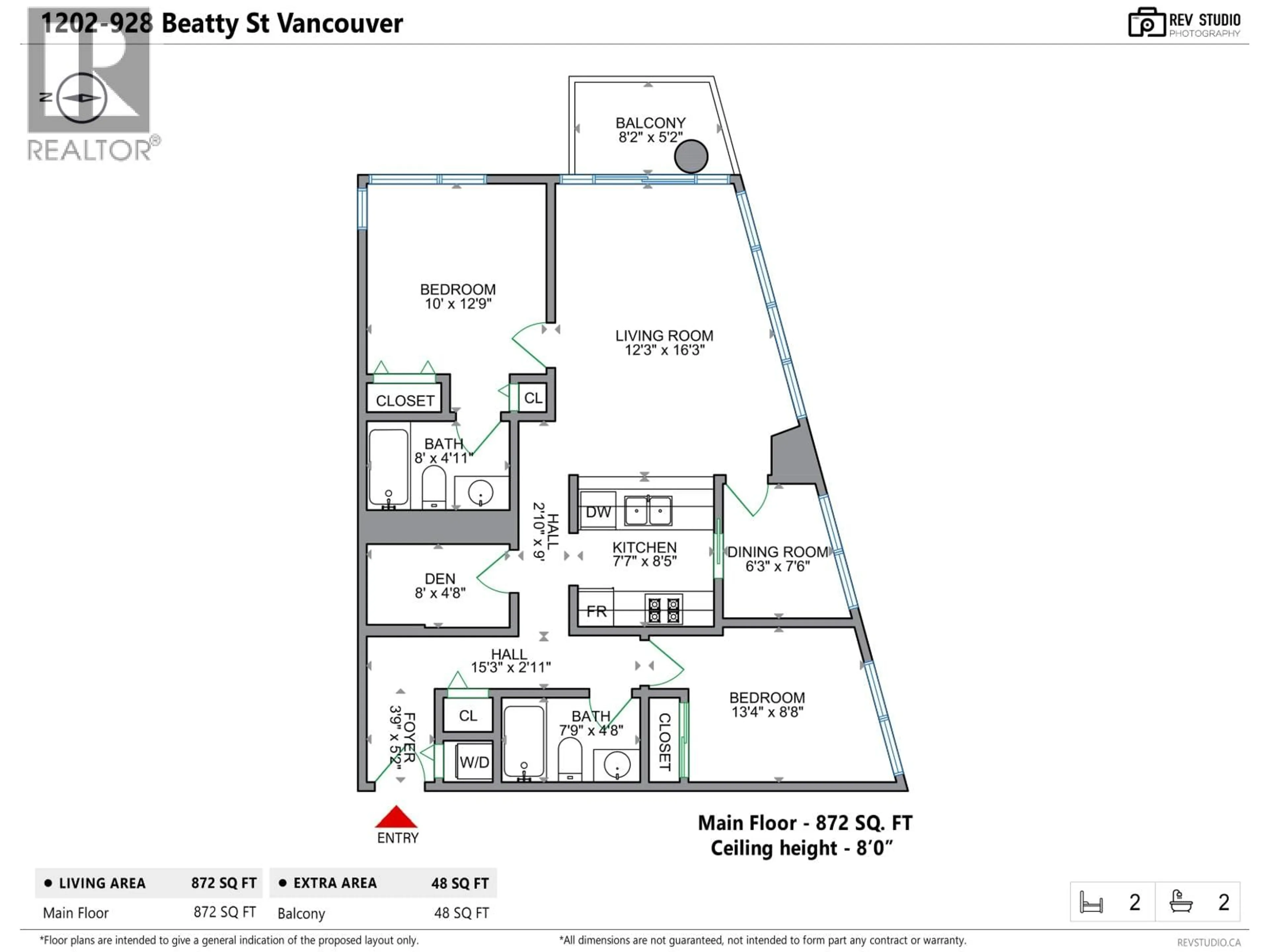 Floor plan for 1202 - 928 BEATTY STREET, Vancouver British Columbia V6Z3G6