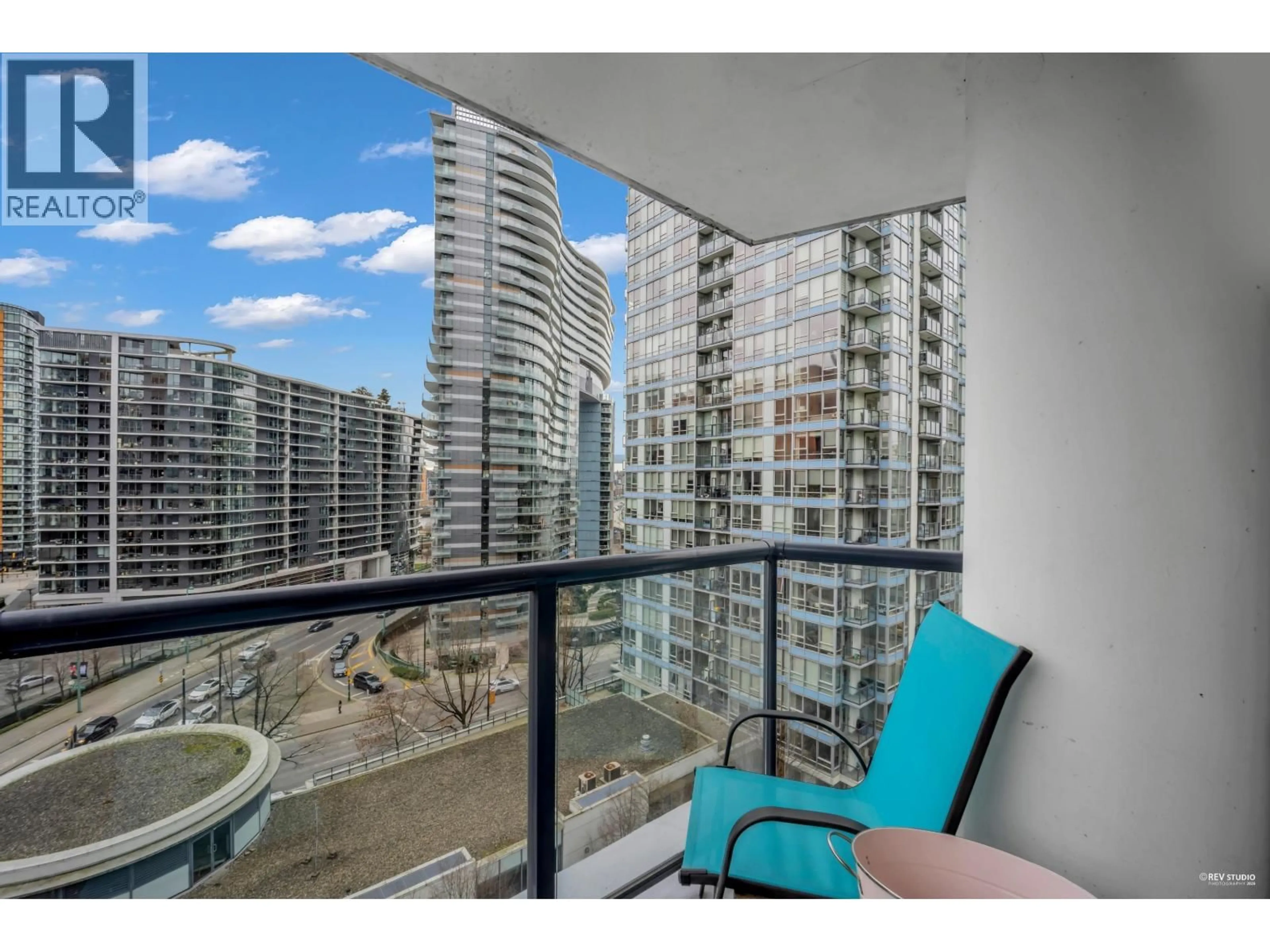 Balcony in the apartment, city buildings view from balcony for 1202 - 928 BEATTY STREET, Vancouver British Columbia V6Z3G6