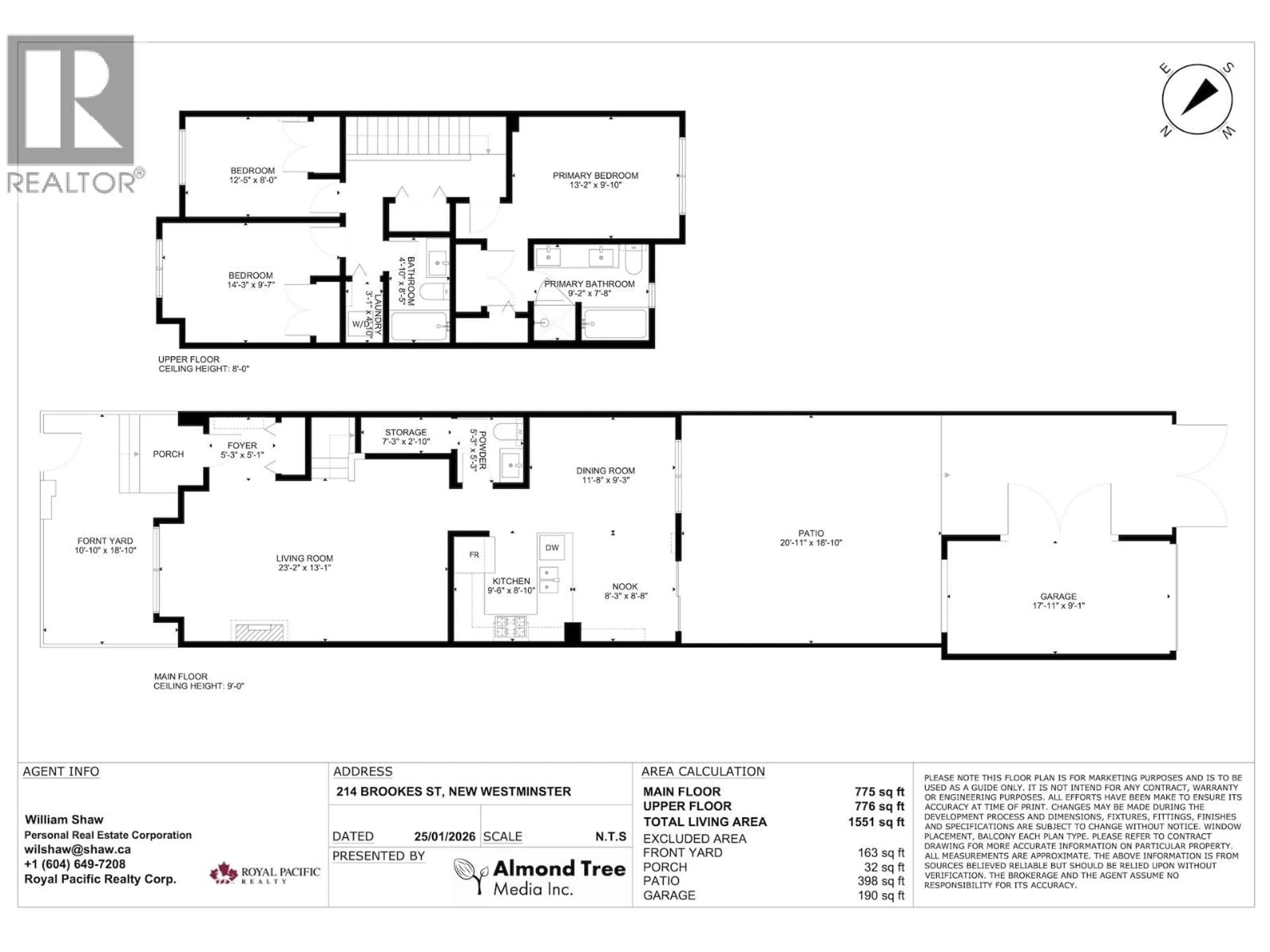 Floor plan for 214 BROOKES STREET, New Westminster British Columbia V3M0E8