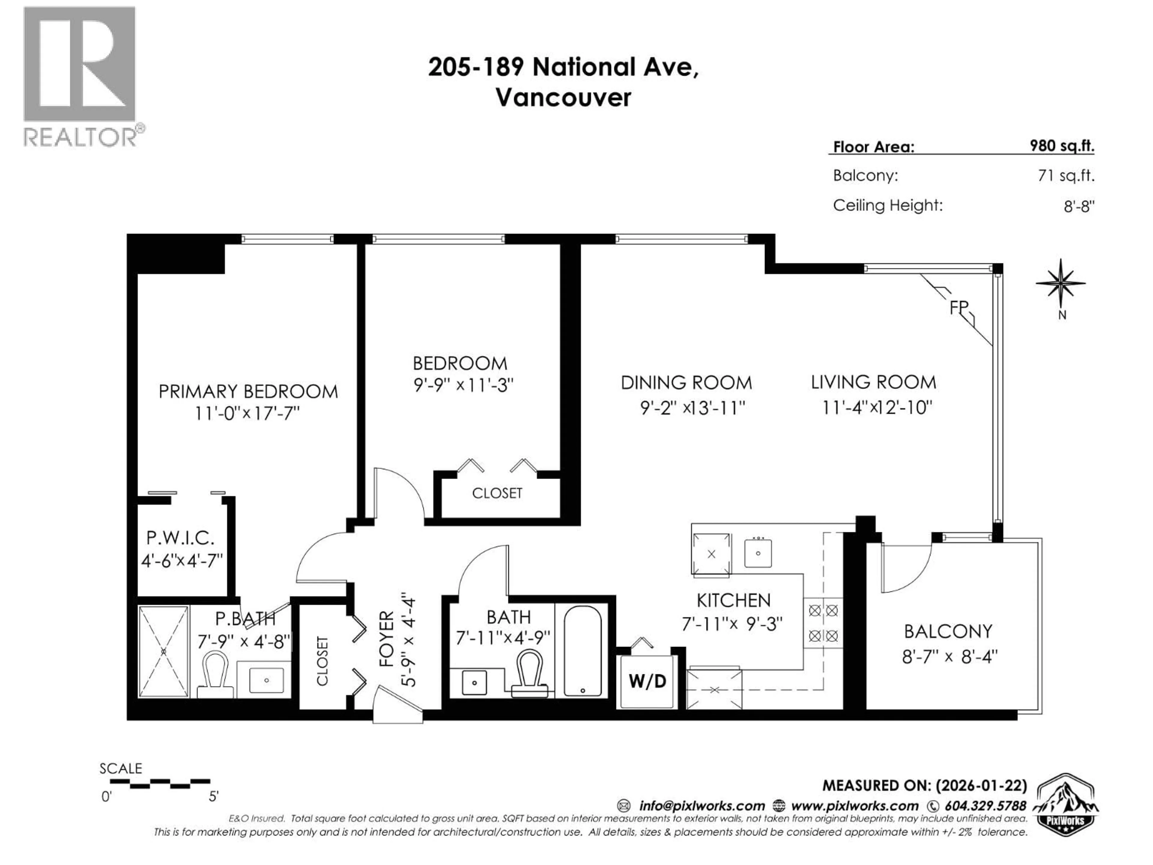 Floor plan for 205 - 189 NATIONAL AVENUE, Vancouver British Columbia V6A4L8