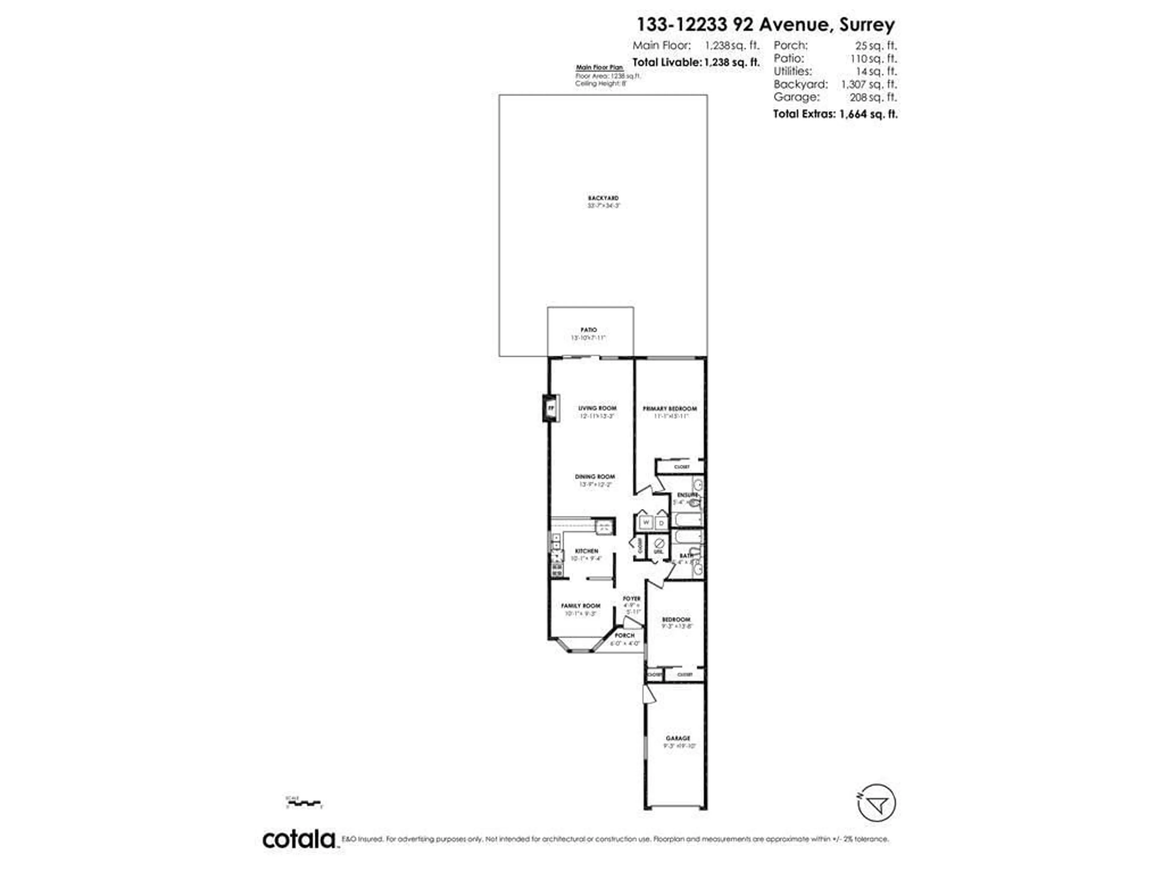Floor plan for 133 - 12233 92 AVENUE, Surrey British Columbia V3V7S3