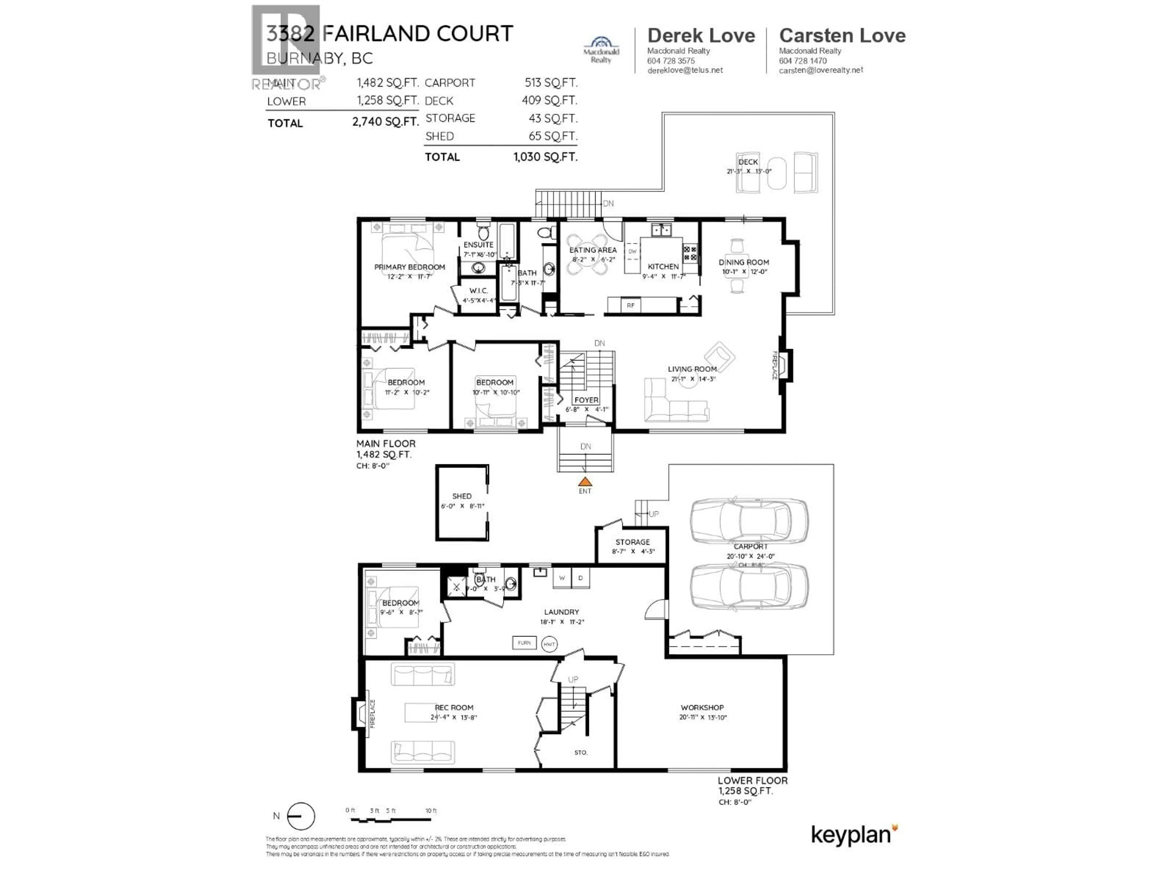 Floor plan for 3382 FAIRLAND COURT, Burnaby British Columbia V5A3B8