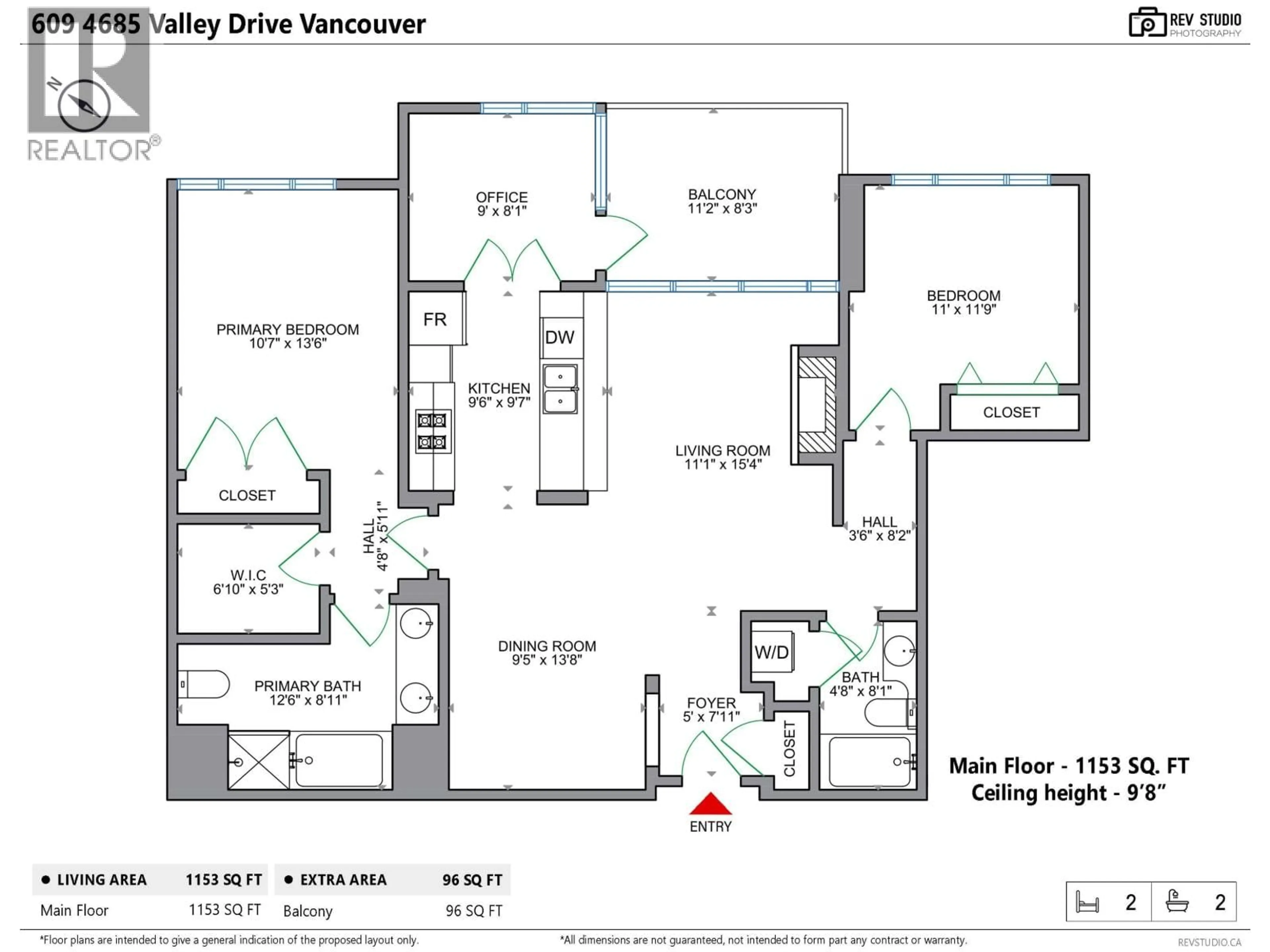 Floor plan for 609 - 4685 VALLEY DRIVE, Vancouver British Columbia V6J5M7
