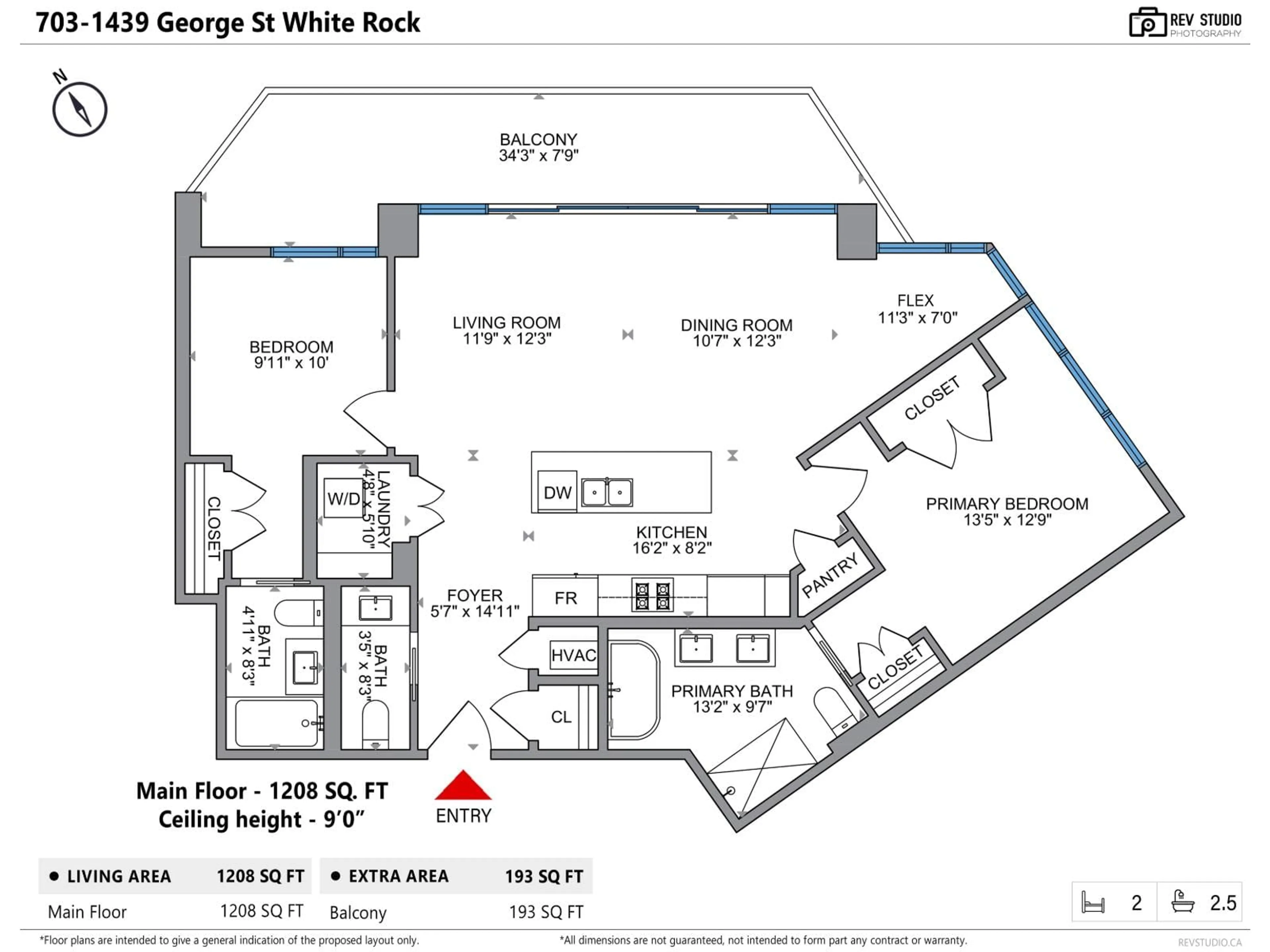 Floor plan for 703 - 1439 GEORGE STREET, White Rock British Columbia V4B0B9