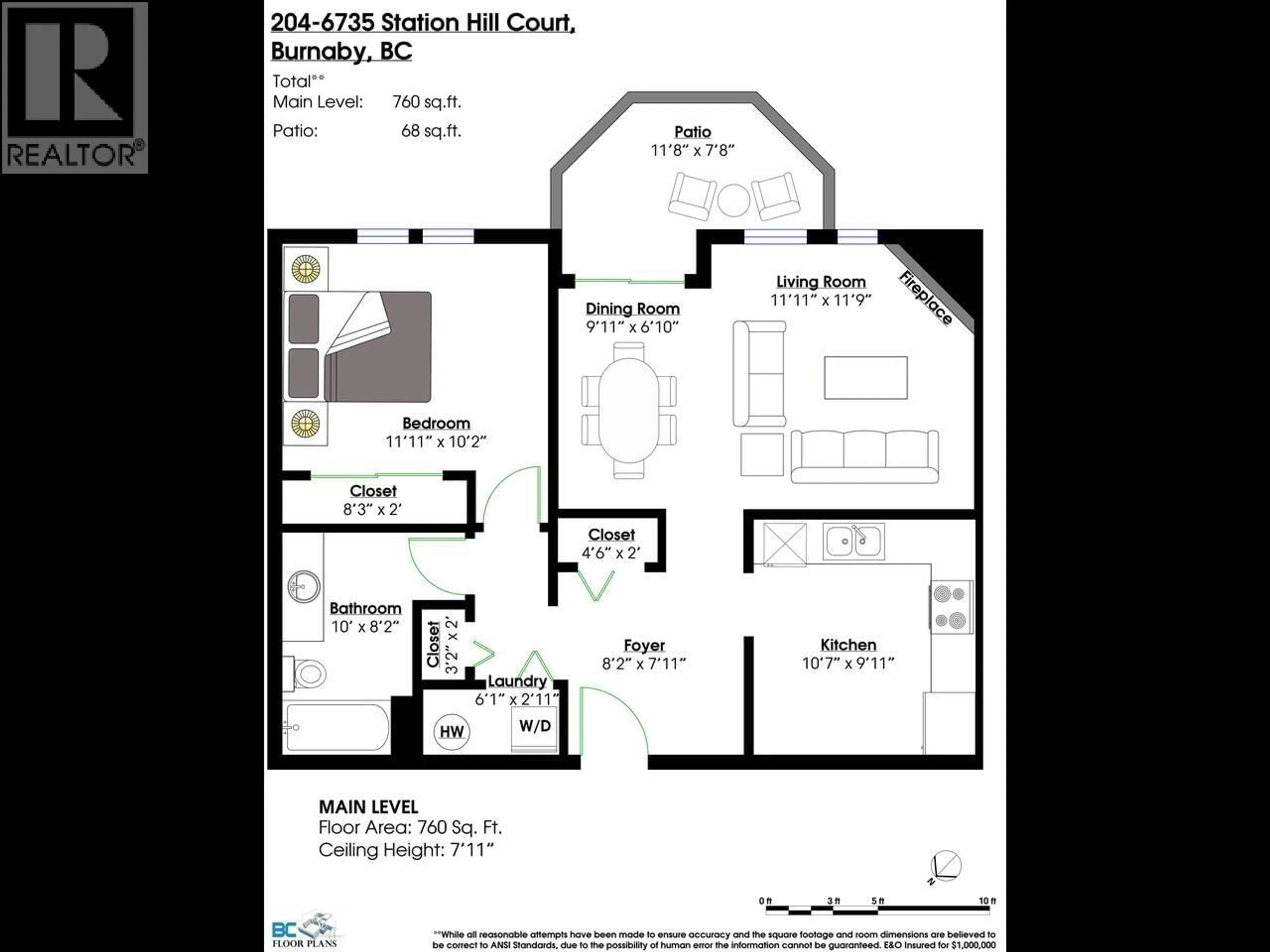Floor plan for 204 - 6735 STATION HILL COURT, Burnaby British Columbia V3N4W5