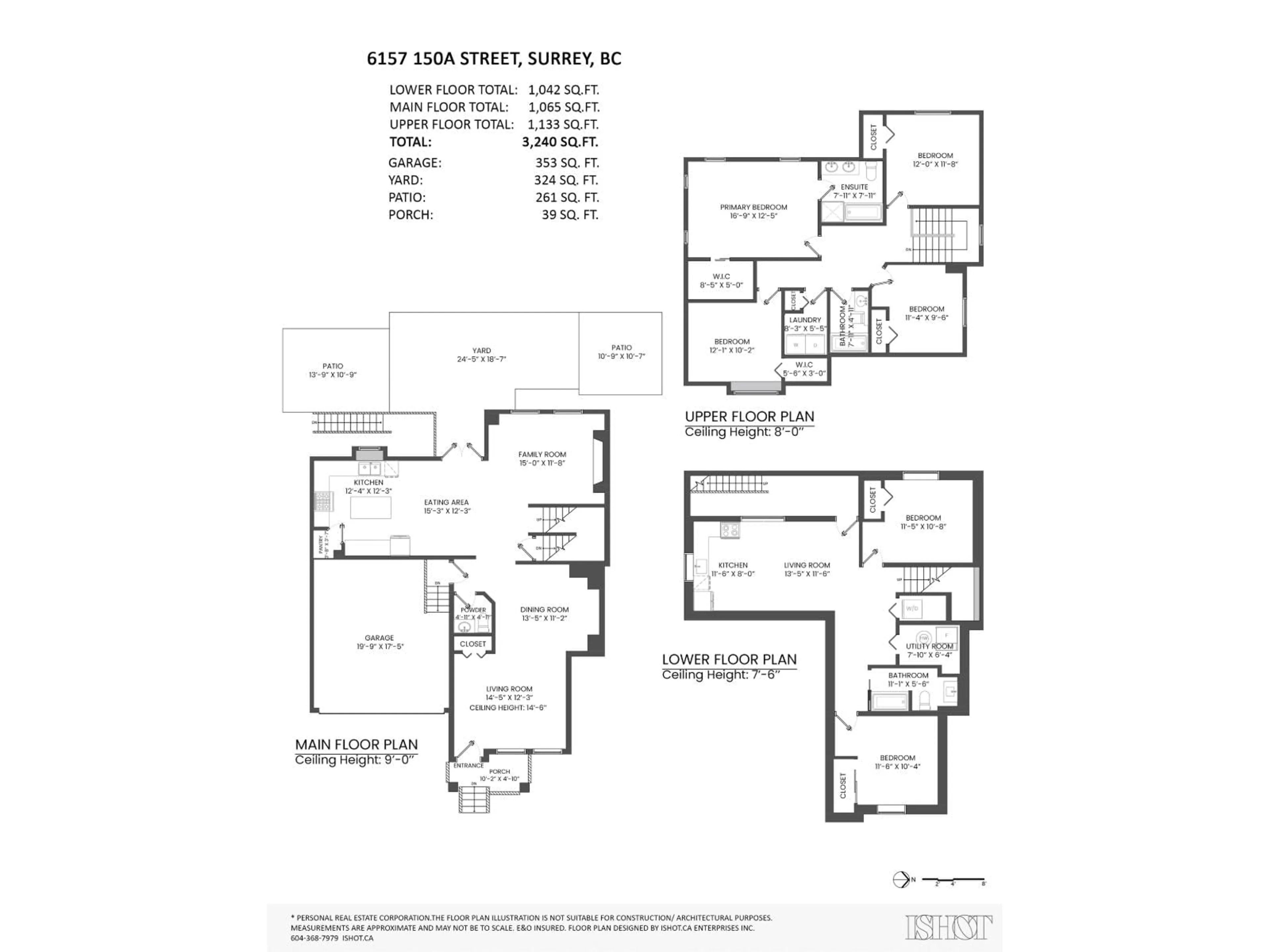 Floor plan for 6157 150A STREET, Surrey British Columbia V3S7W9