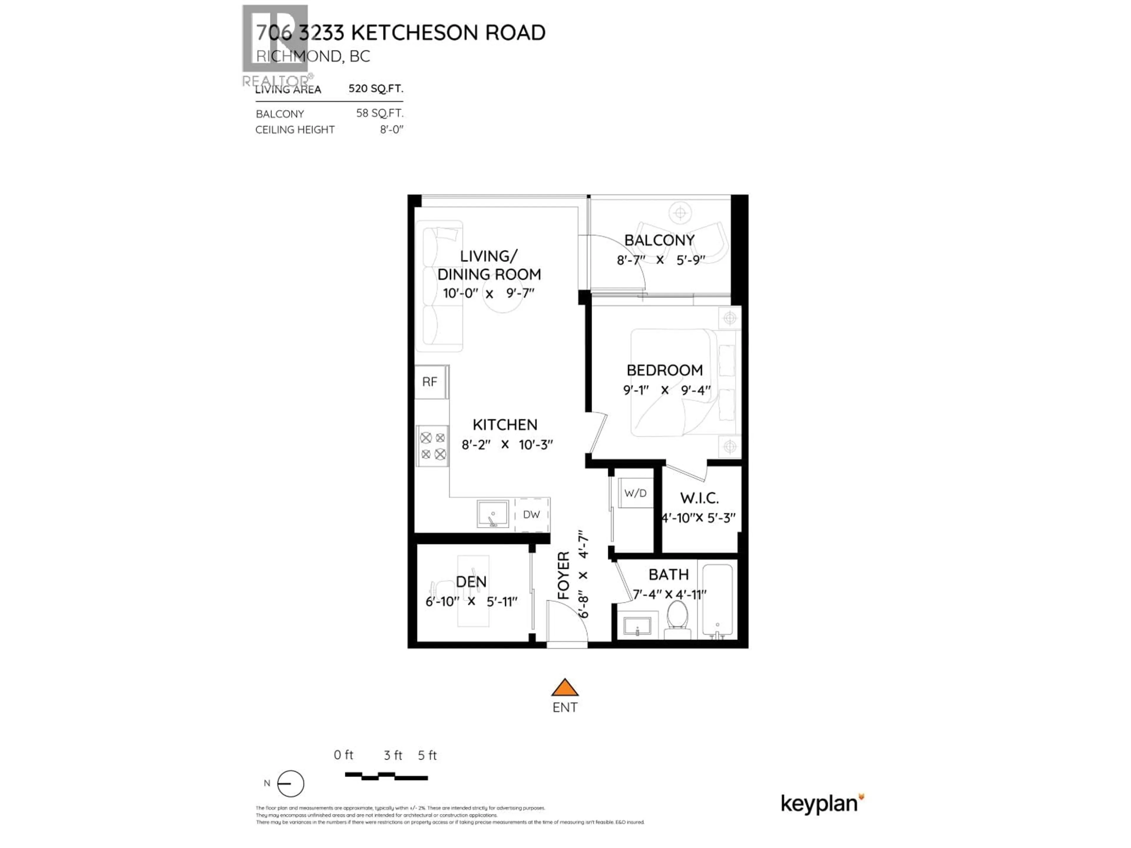 Floor plan for 706 - 3233 KETCHESON ROAD, Richmond British Columbia V6X0R3