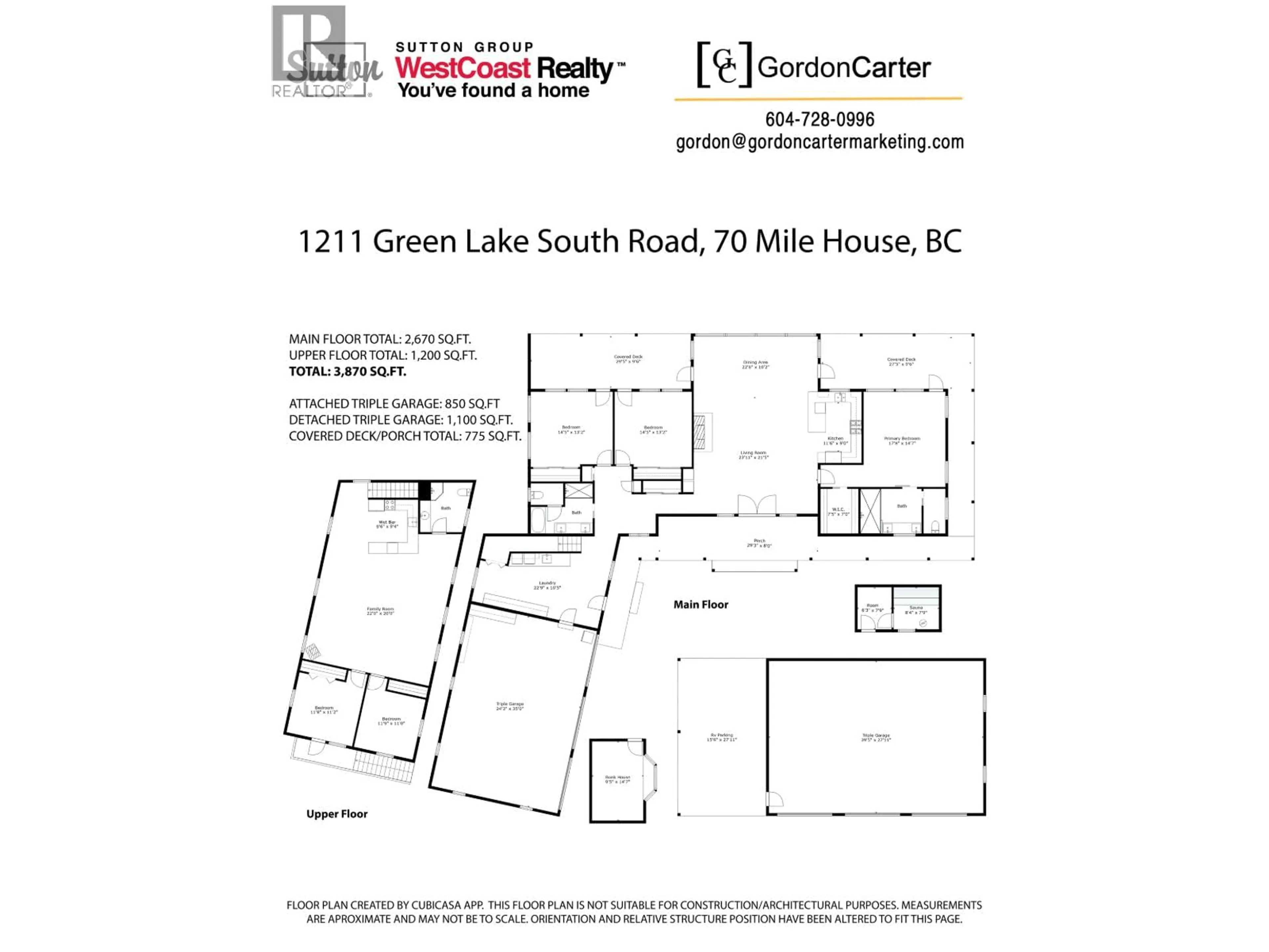 Floor plan for 1211 GREEN LAKE ROAD, 100 Mile House British Columbia V0K2K0