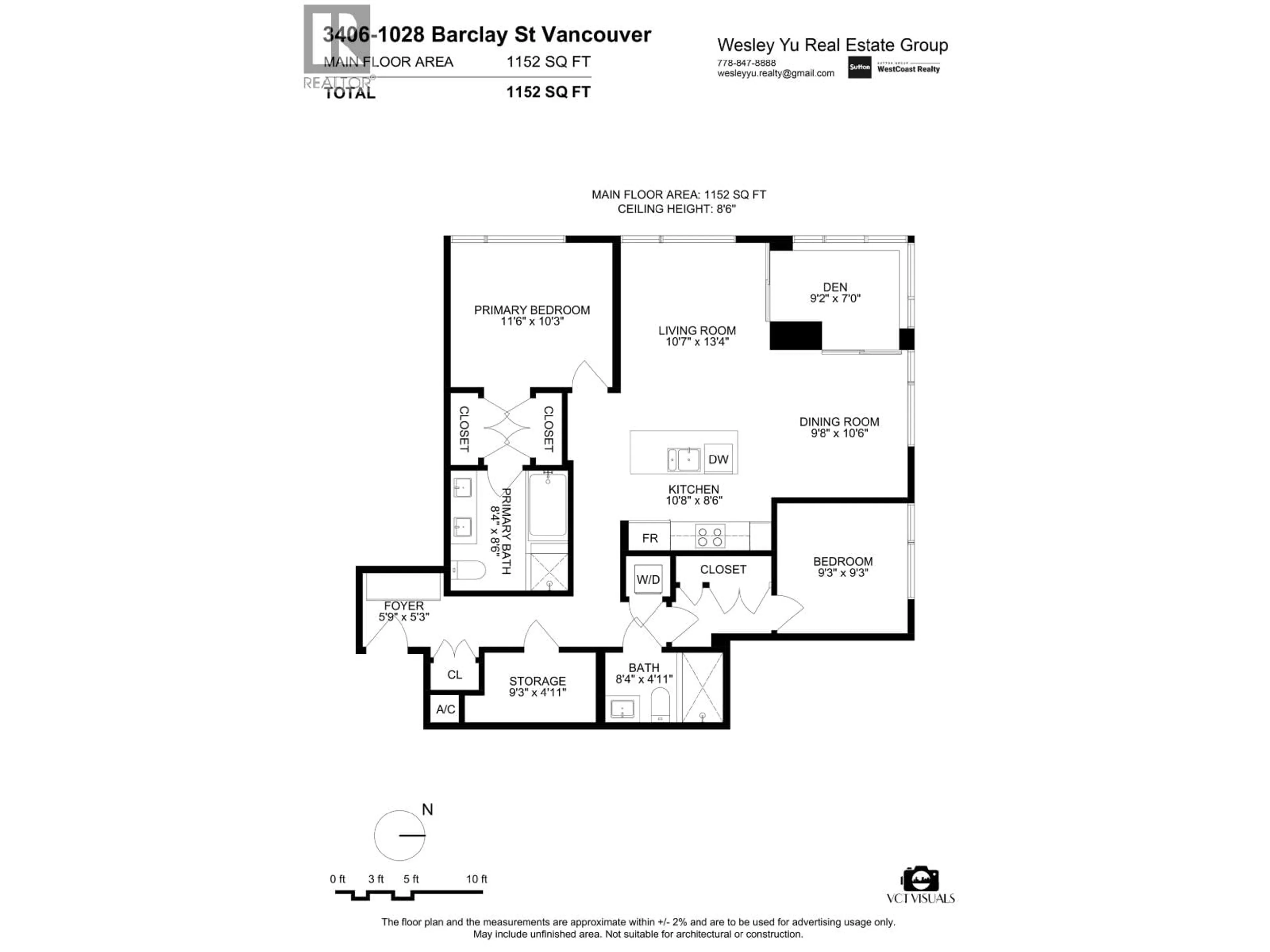 Floor plan for 3406 - 1028 BARCLAY STREET, Vancouver British Columbia V6E0B1
