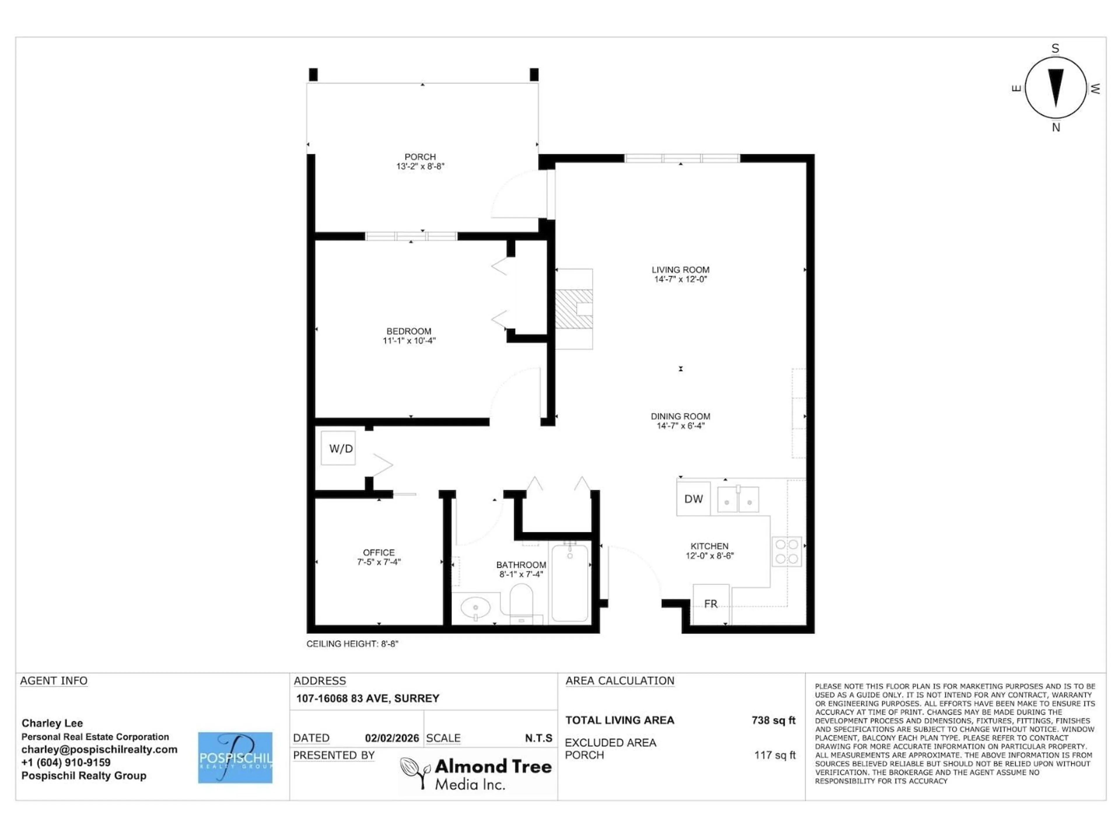Floor plan for 107 - 16068 83 AVENUE, Surrey British Columbia V4N0N2