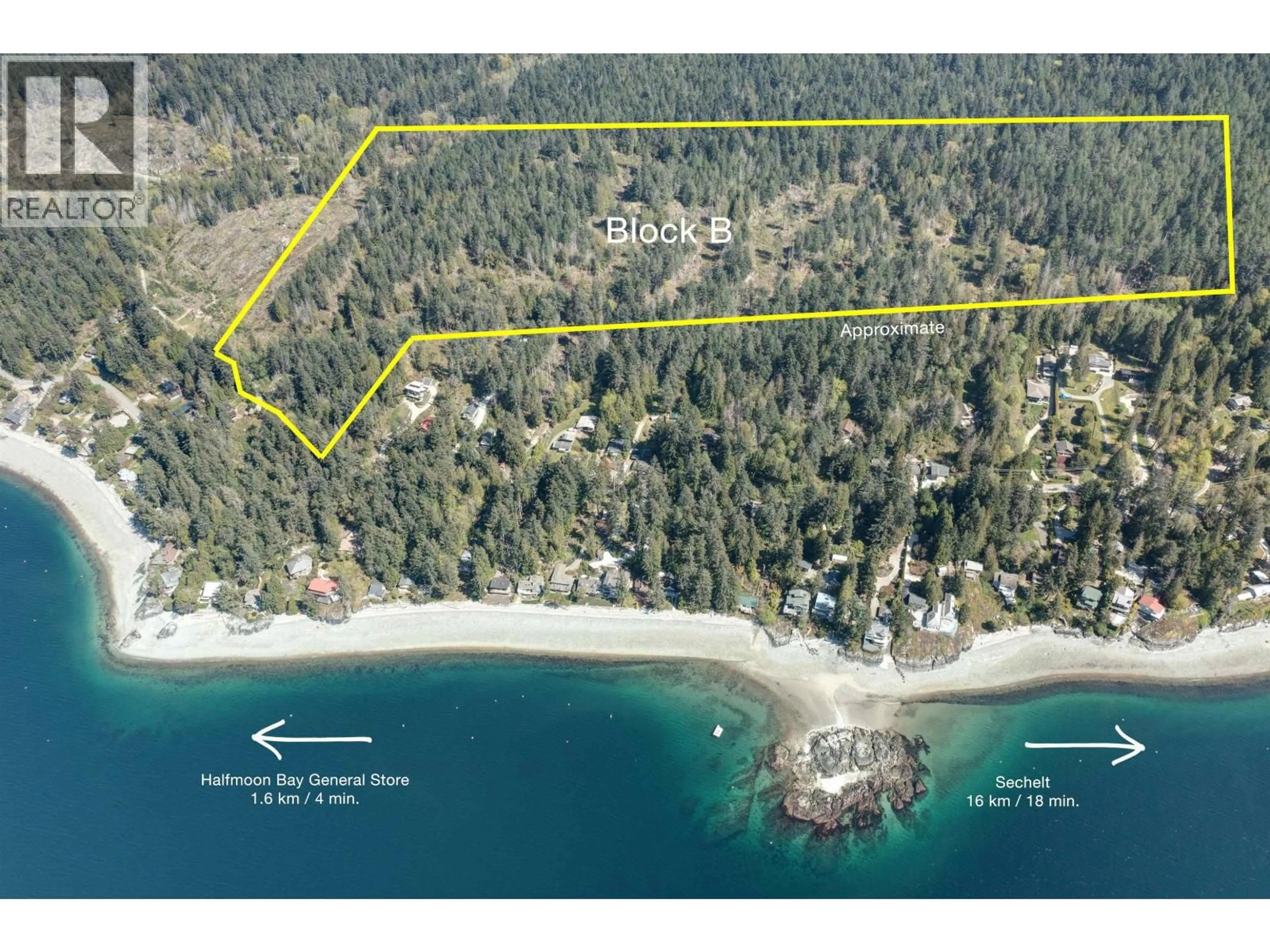 A pic from outside/outdoor area/front of a property/back of a property/a pic from drone, water/lake/river/ocean view for Block B PRIESTLAND ROAD, Halfmoon Bay British Columbia V0N1Y0